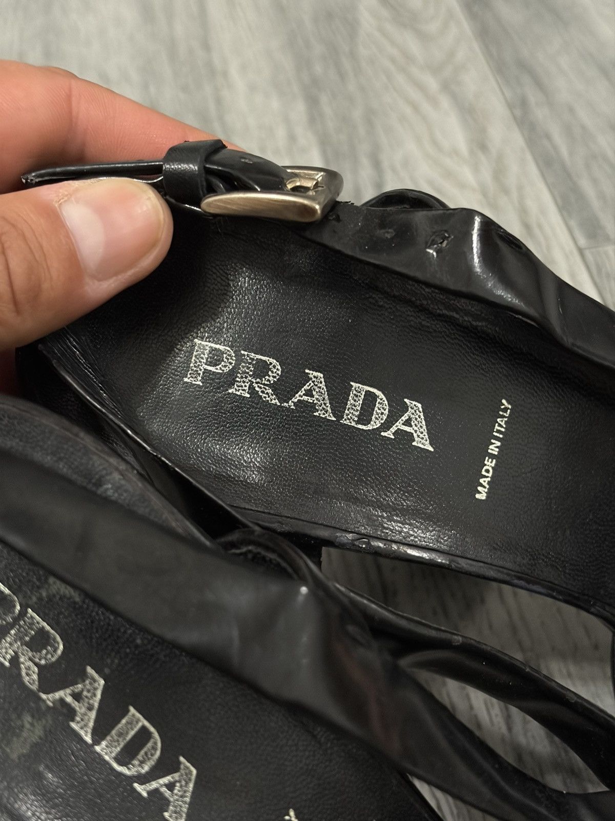 Prada Prada Black Patent Leather T-Strap Block Heels Size US 9 / IT 39 - 4 Thumbnail
