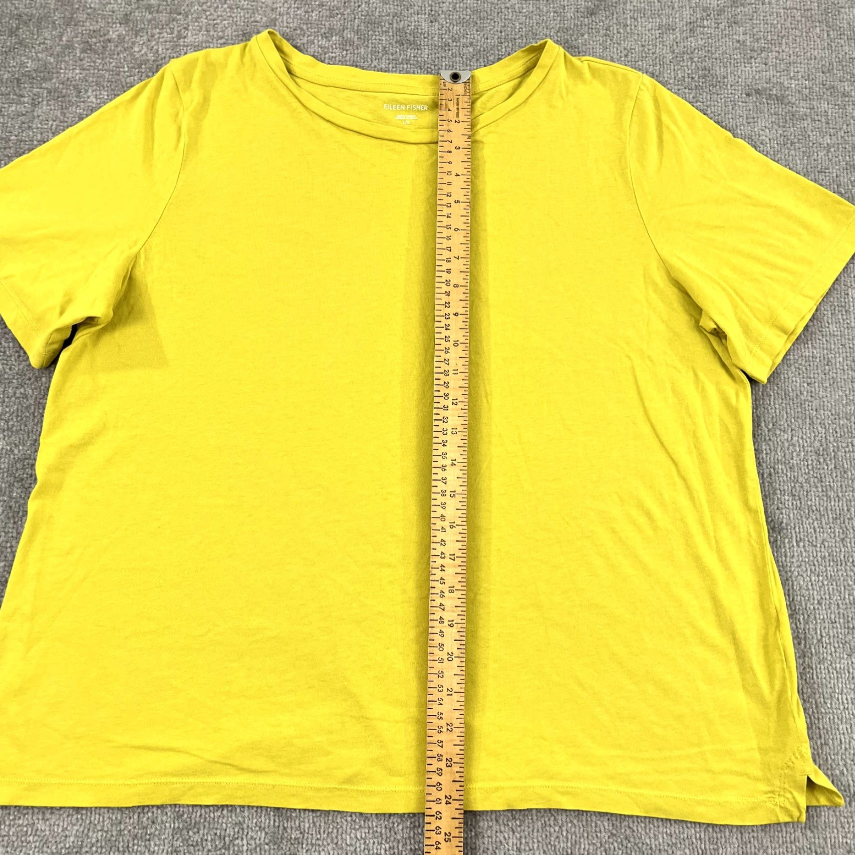 Eileen Fisher EILEEN FISHER Shirt Womens Large Yellow Organic Cotton Half Sleeve Pullover Top Size L / US 10 / IT 46 - 4 Thumbnail