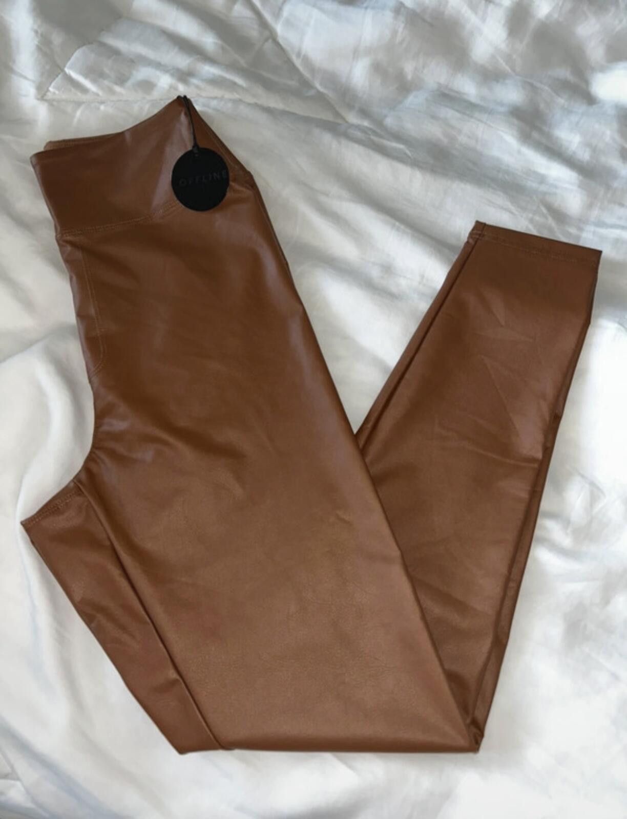 Other OFFLINE By Aerie Faux Leather Brown Leggings NWT Medium Size 32" / US 10 / IT 46 - 1 Thumbnail