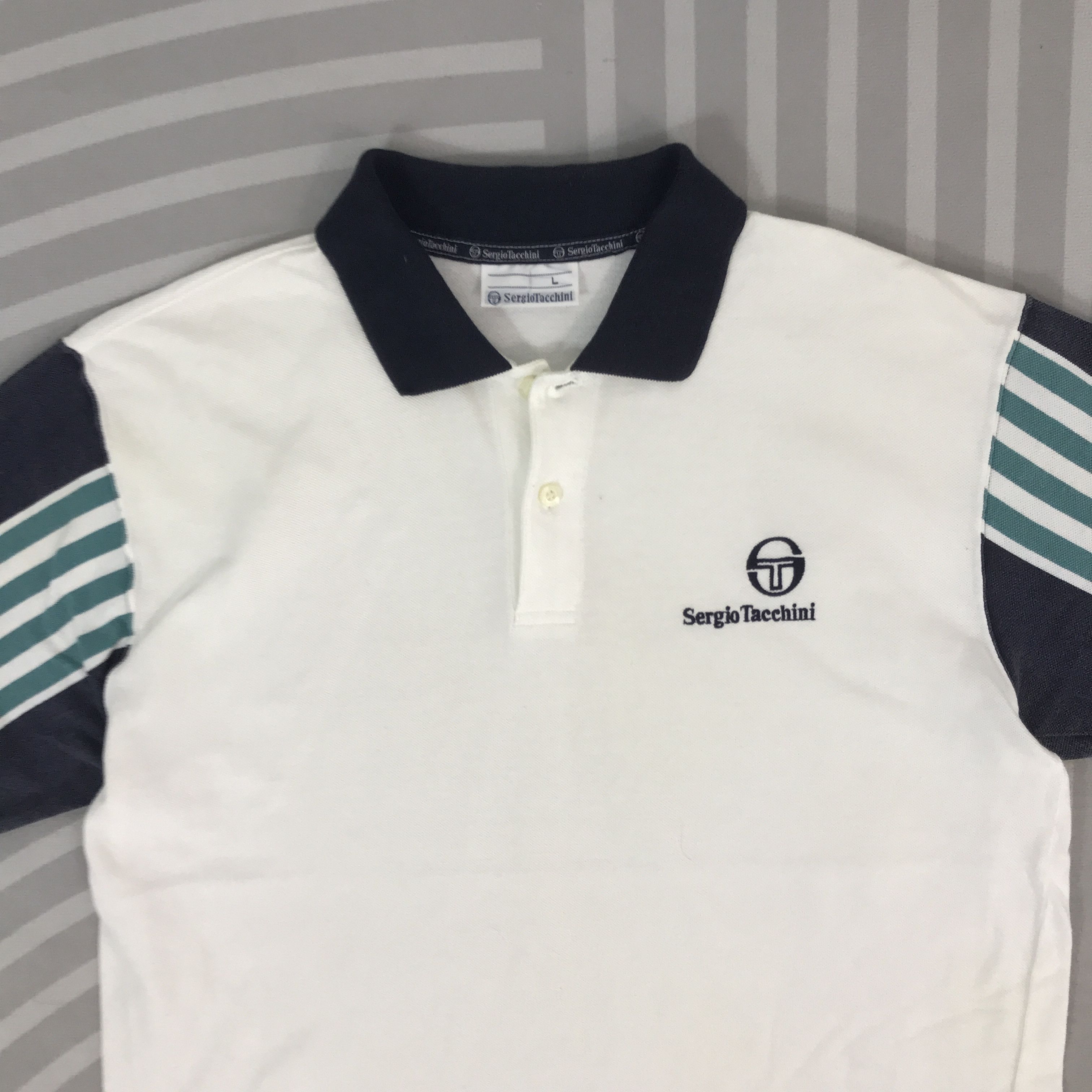 Sergio Tacchini Vintage Sergio Tacchini Polo design Shirt Size US L / EU 52-54 / 3 - 2 Thumbnail