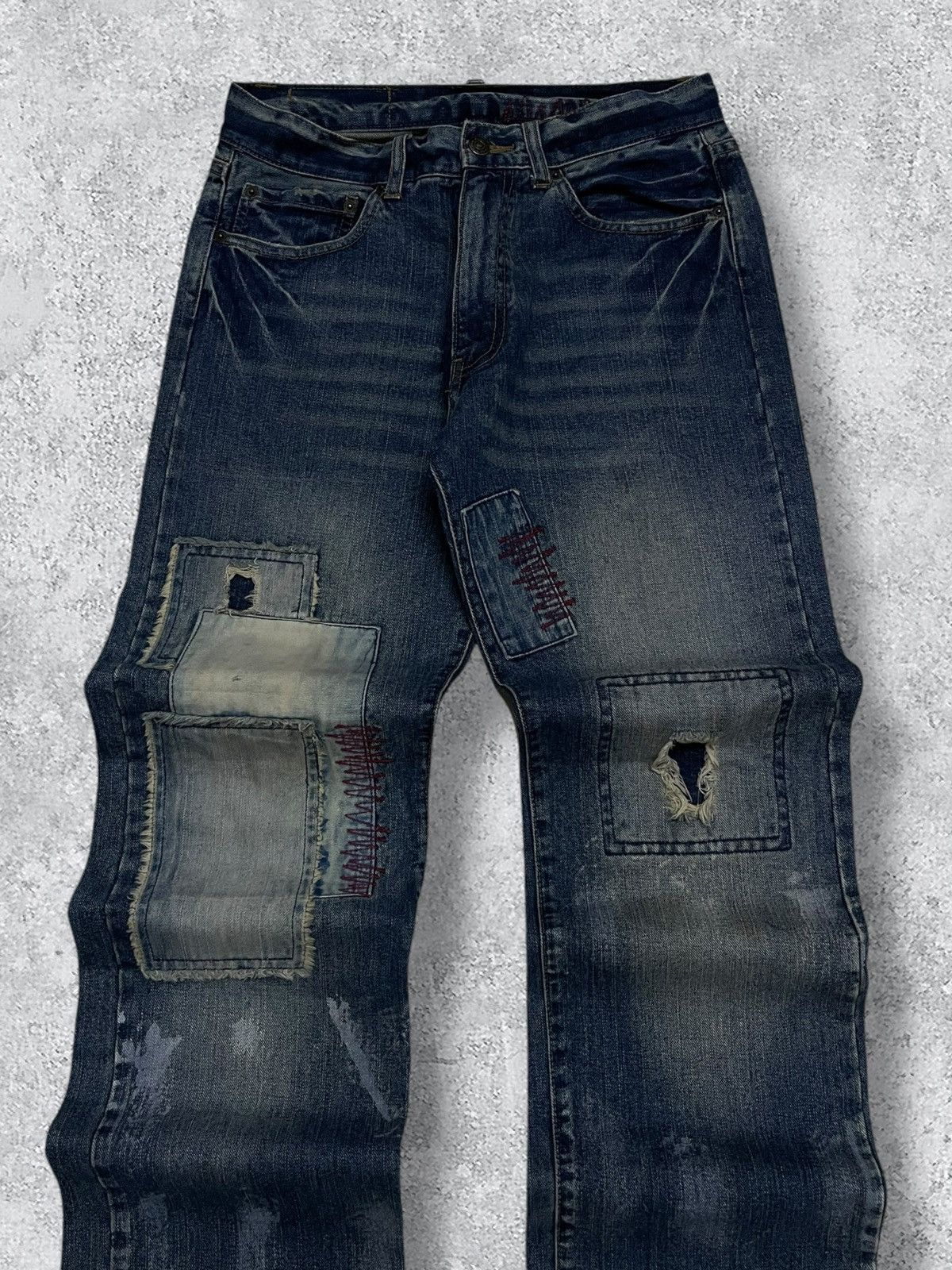 Japanese Brand Vintage Japan Designer 90’s LowBox Distressed Patchwork Jean Size US 29 - 5 Thumbnail