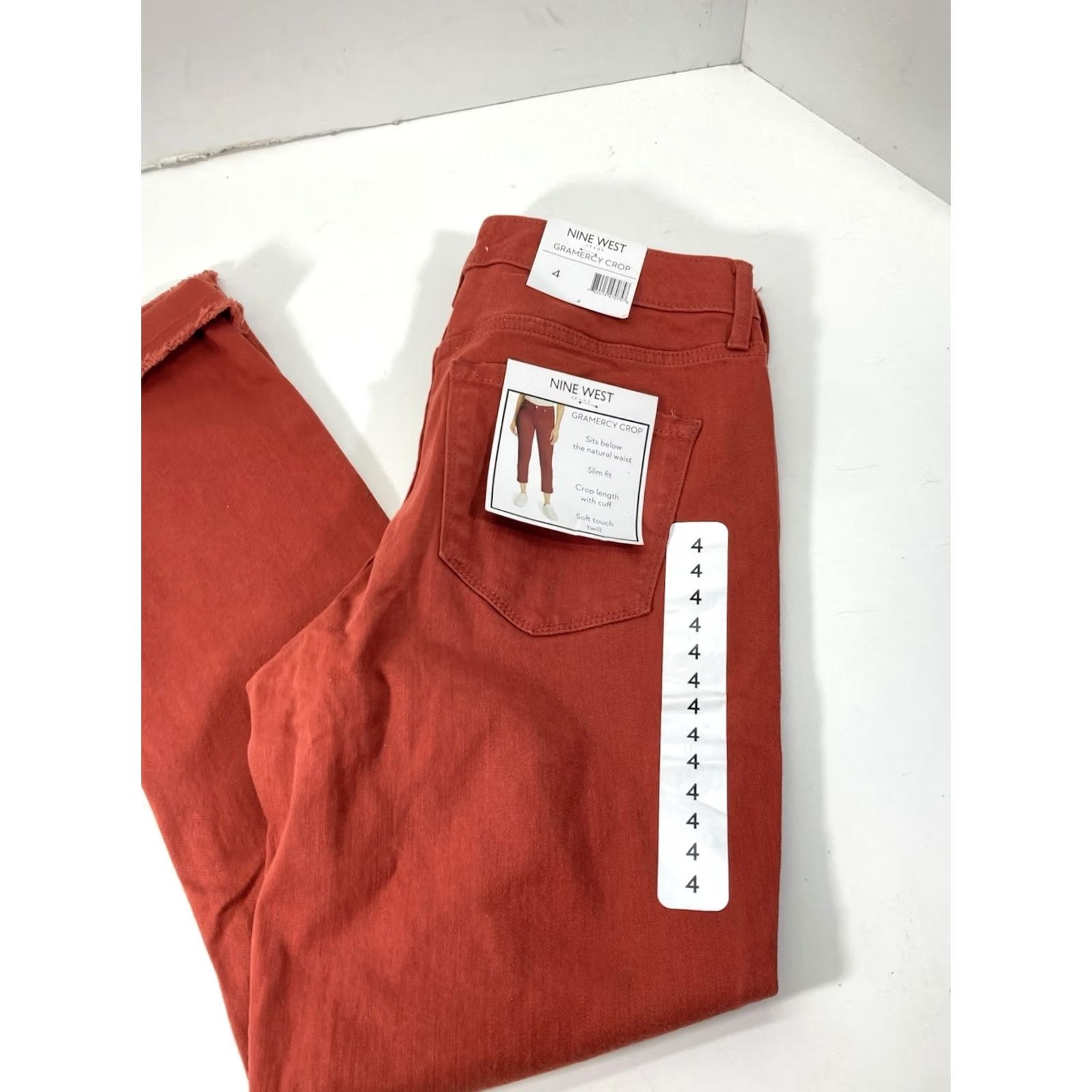 Nine West Nine West Gramercy Crop Jeans Women 4 28X27 Red Denim Stretch Slim NWT Size 27" / US 4 / IT 40 - 2 Thumbnail
