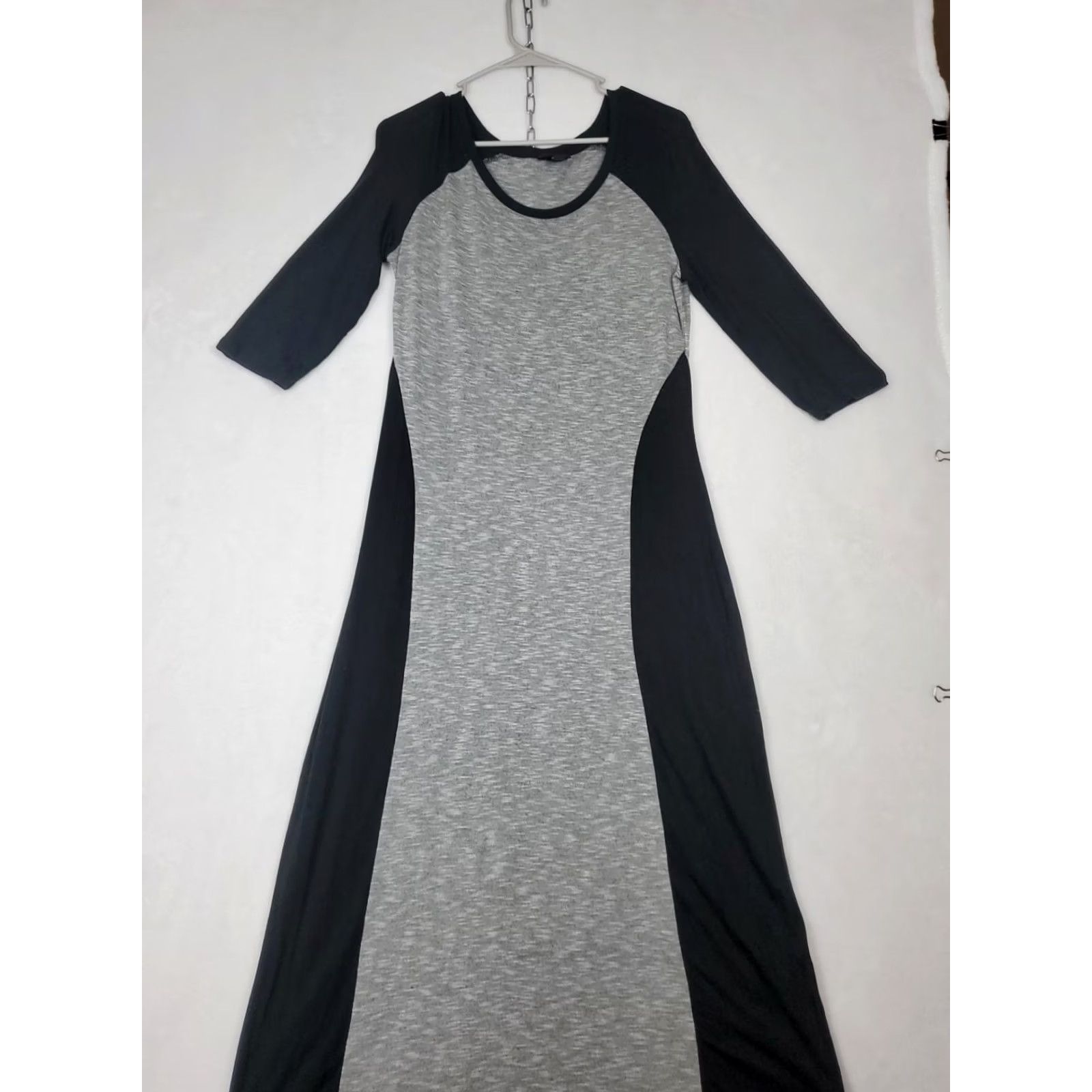 Mossimo Mossimo Maxi Dress Gray Black Color Block 3/4 Sleeve Jersey Knit Womens M Size M / US 6-8 / IT 42-44 - 2 Thumbnail