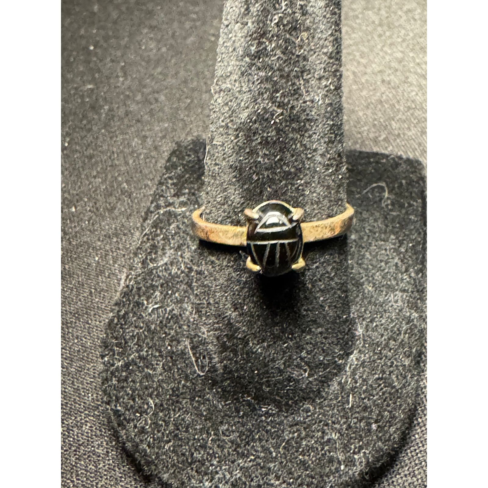 Other 925 Sterling Silver Korea Onyx Scarab Ring Size 7 Size ONE SIZE - 3 Thumbnail