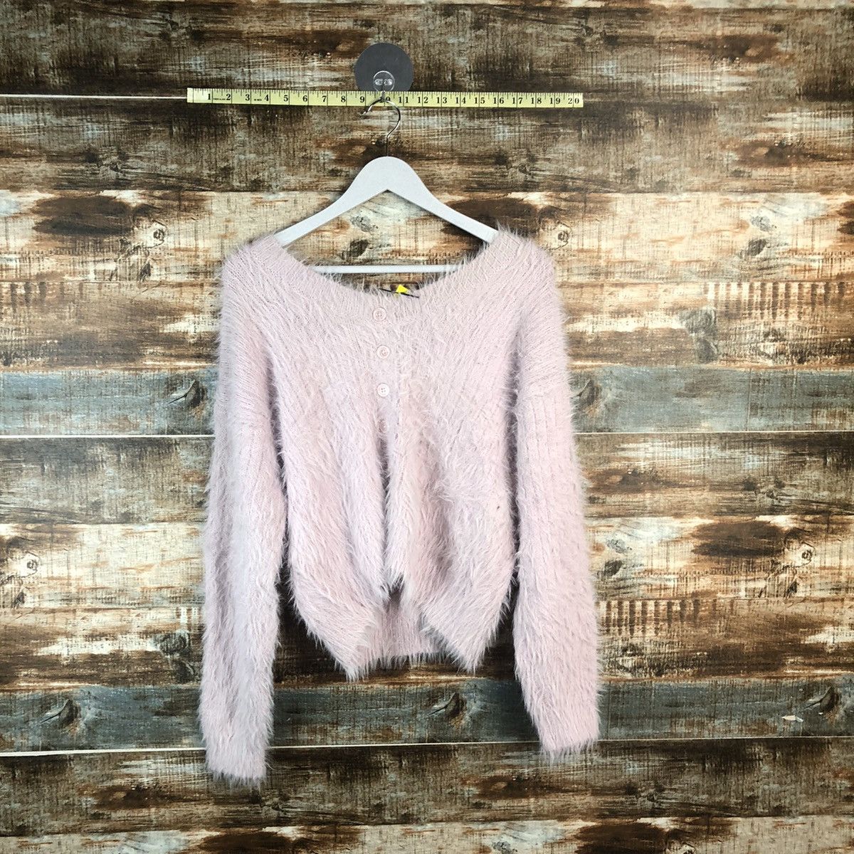 Japanese Brand DL Ingni Pink Mohair shaggy fur Knitwear #C396 Size M / US 6-8 / IT 42-44 - 9 Thumbnail