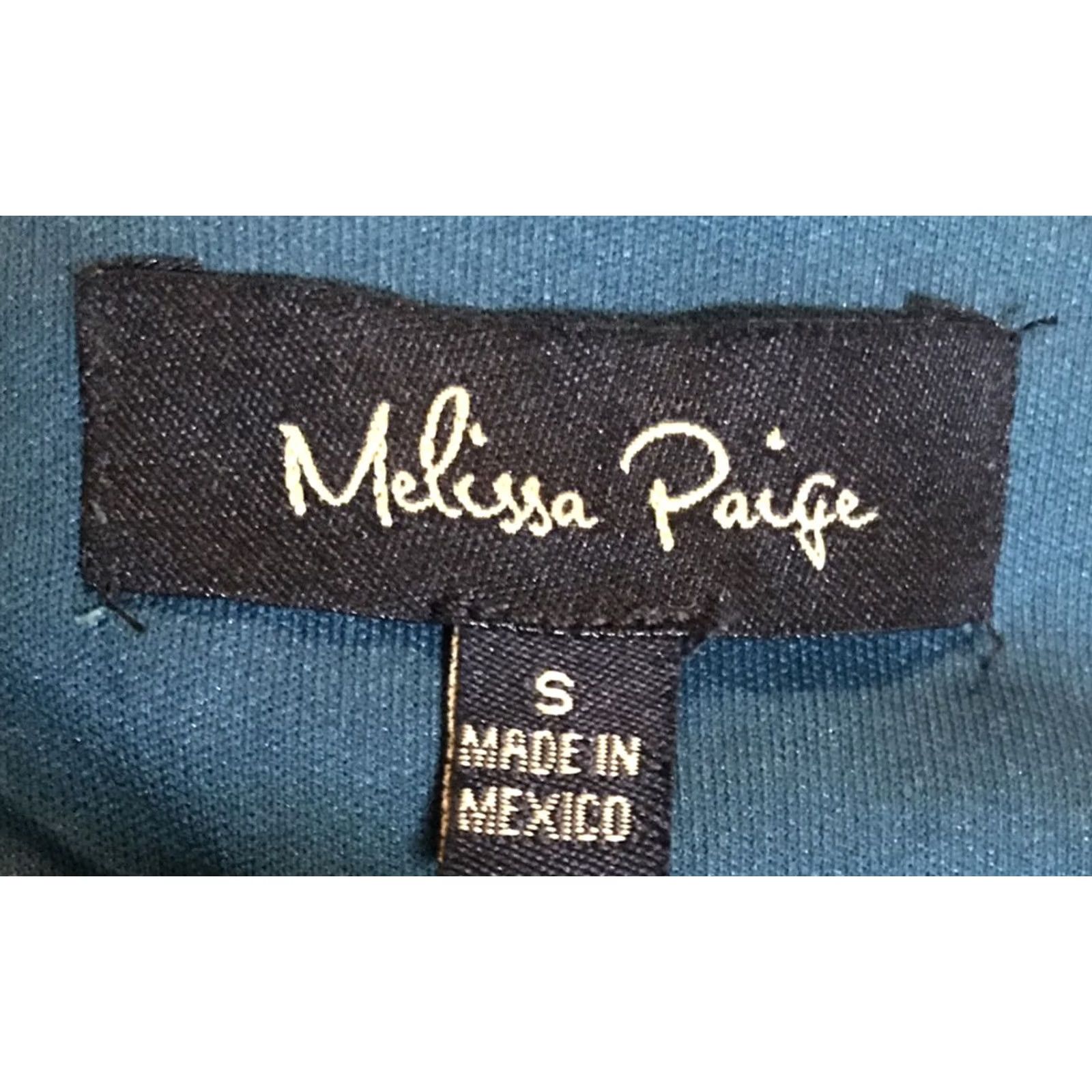 Melissa Melissa Paige Blouse Top Womens Size S Fringe 3/4 Sleeve Green NWT Lined Polyester Blend Party Cocktail Shirt Womens Size S / US 4 / IT 40 - 3 Thumbnail