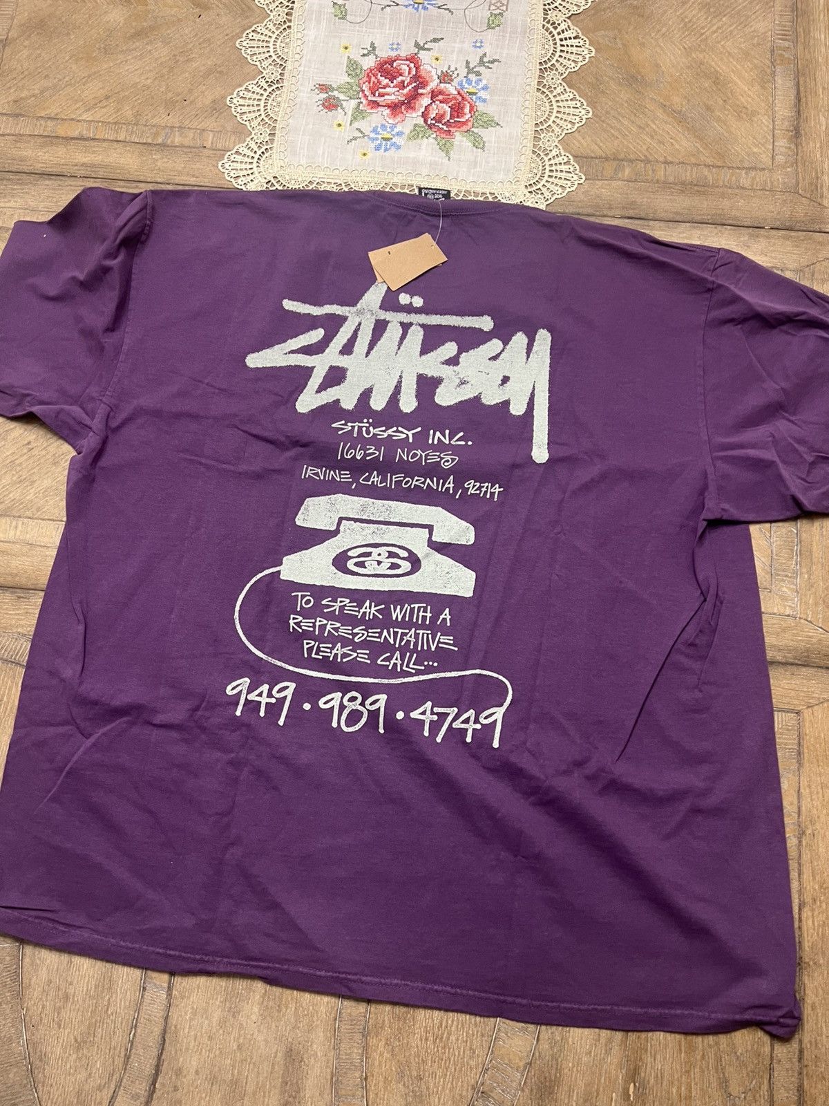 関税込★Stussy★OLD PHONE TEE PIGMENT DYED★Tシャツ★Purple Size【M】 STUSSY ステューシー 23AW OLD PHONE TEE PIGMENT