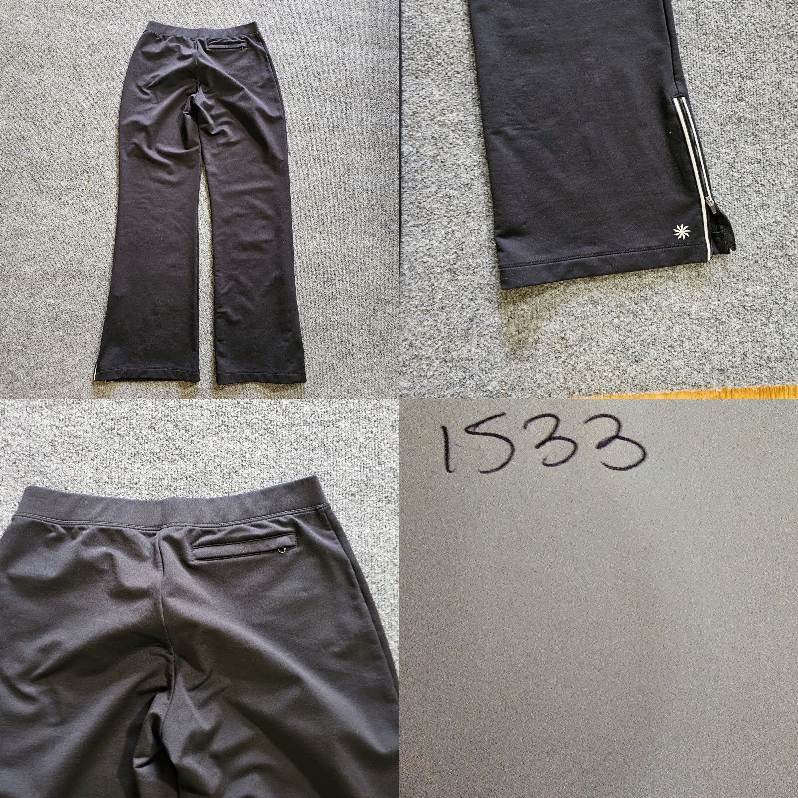 Athleta Athleta Pants Womens Small Black Workout Flare Zip Pull On Track Casual Y2K Size 28" / US 6 / IT 42 - 8 Thumbnail