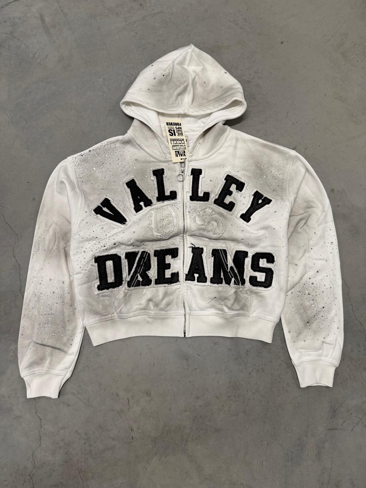 Vale Forever Valley Dreams White Classico Zip Up Hoodie New
