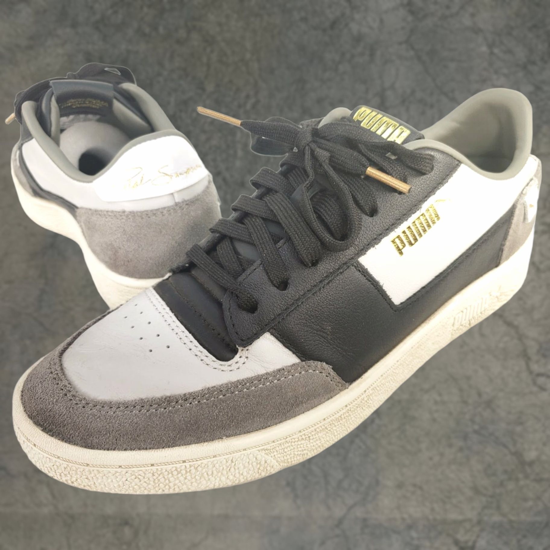 Puma PUMA Ralph Sampson Sneakers Men's 8M Lace Up White Black Leather Mr Basketball Shoes} Size US 7 / EU 40 - 1 Thumbnail