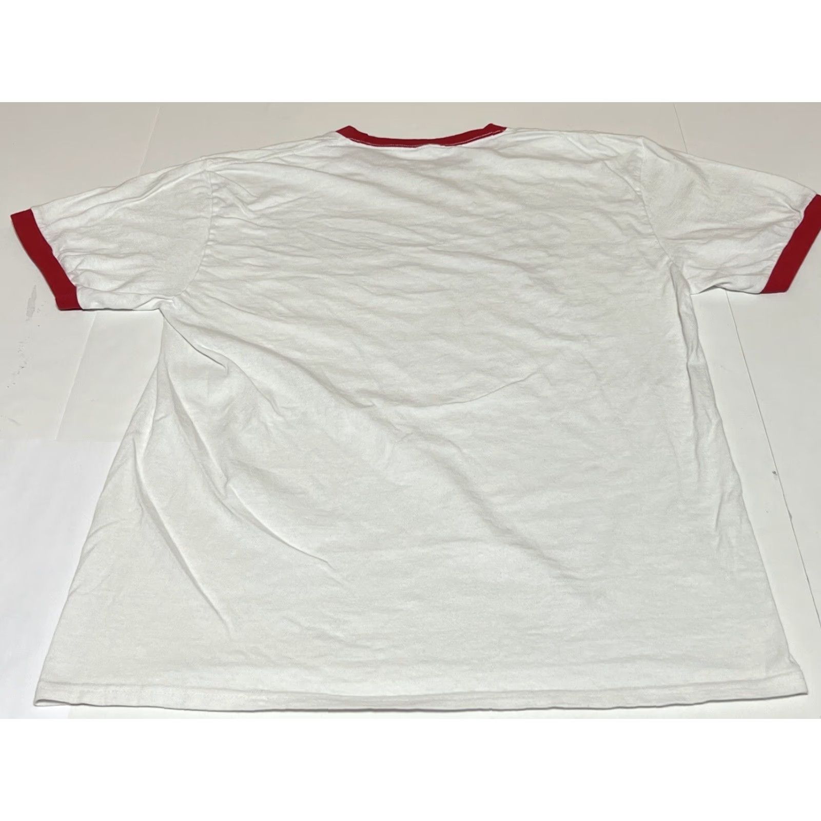 Vintage Universal Studios Love Is Universal T-Shirt Men's Large Ringer Graphic White Red Size US L / EU 52-54 / 3 - 3 Thumbnail