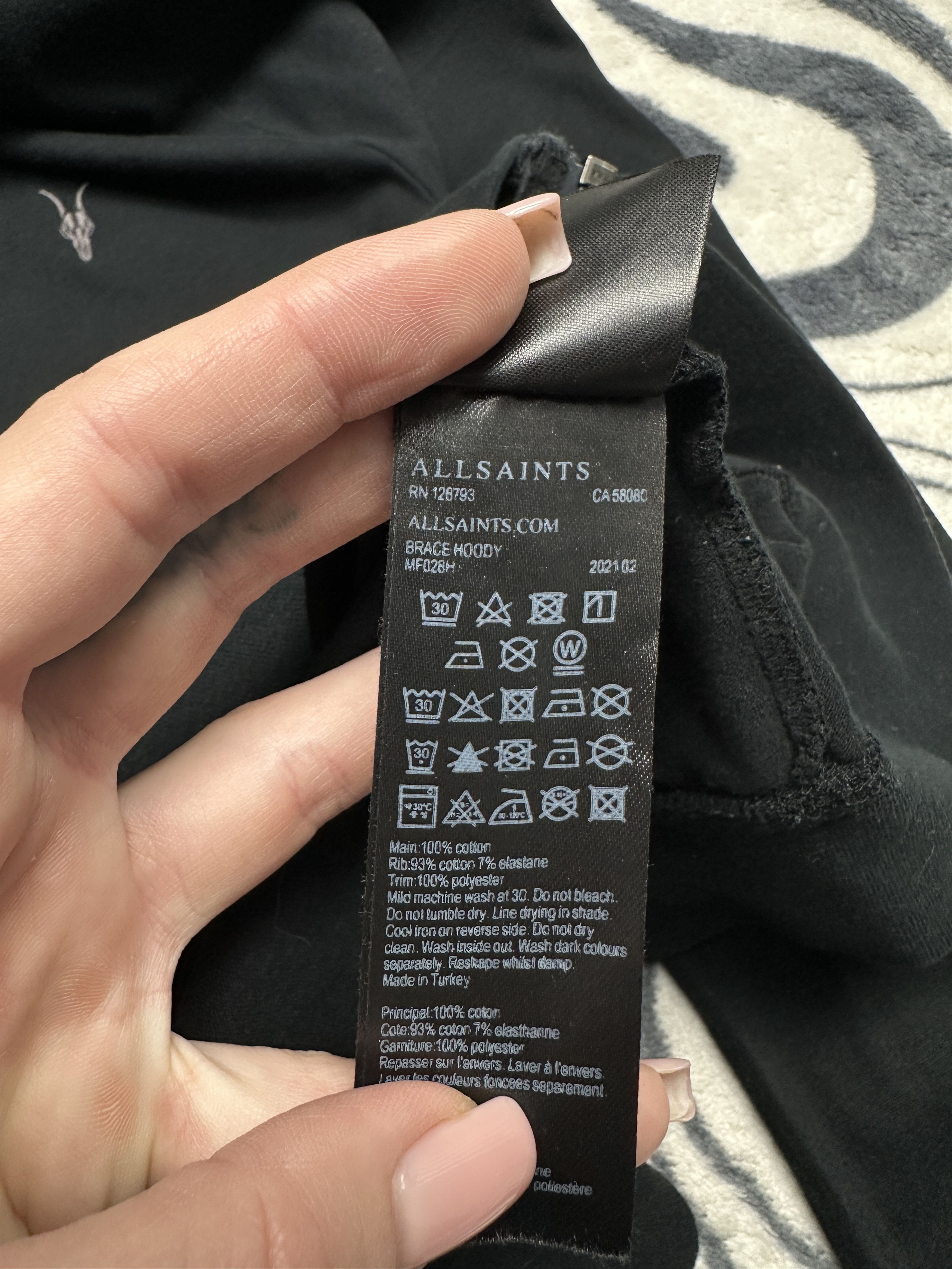 Allsaints AllSaints Mens Brace Full Zip Hoodie Size US XS / EU 42 / 0 - 6 Thumbnail