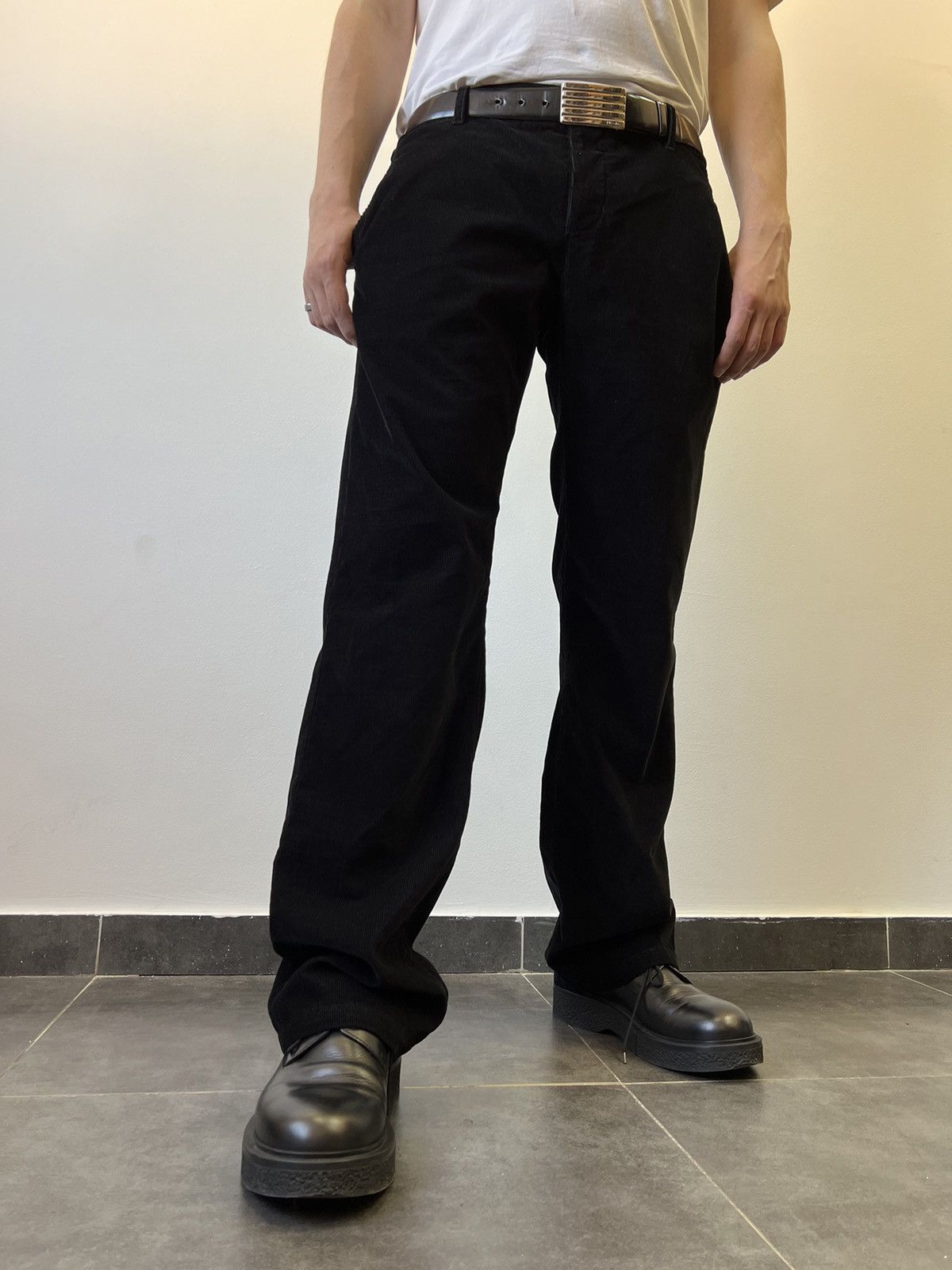 Prada Prada 2008 velour Wide Pants black tab Size US 34 / EU 50 - 2 Thumbnail