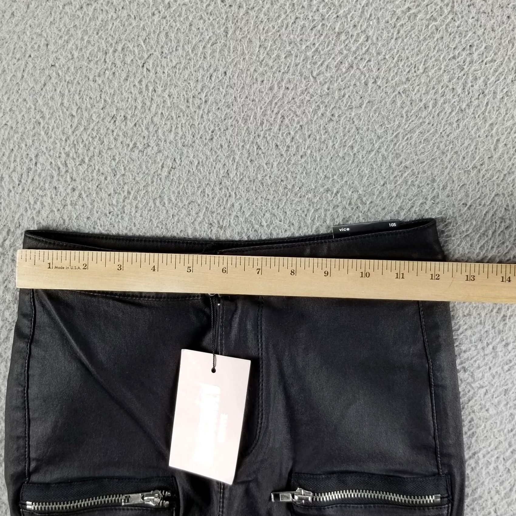 Missguided Misguided Vice Black Jeans Skinny Motorcycle 6P Petite High Rise Denim Womens Jeans 24 x 25 Black Body Stretch 90s Theme Motorcycle Size 42" / US 20 - 5 Thumbnail