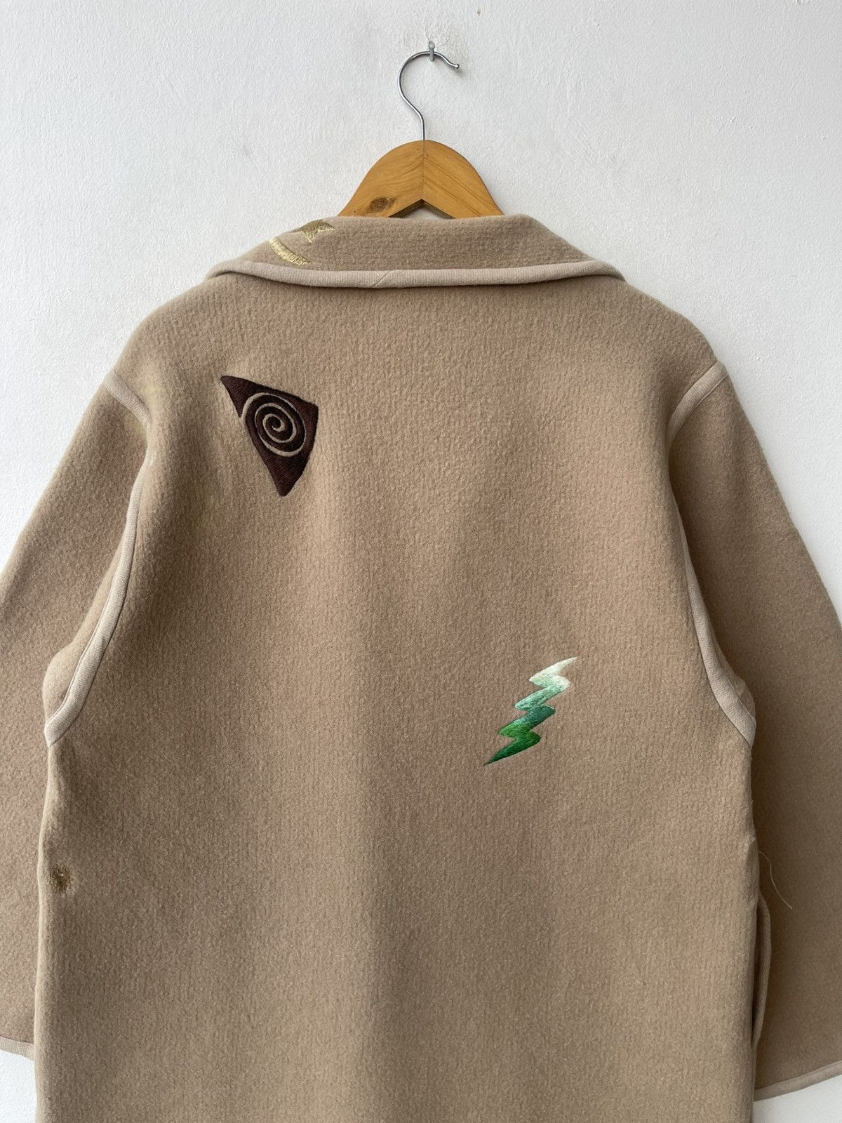 Kansai Yamamoto ARCHIVAL Kansai Yamamoto Wool Coat Embroidered Symbols Rare Size US L / EU 52-54 / 3 - 12 Thumbnail