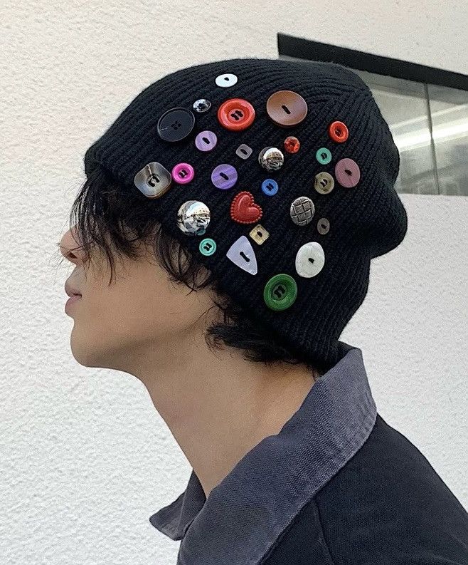 Japanese Brand × Vintage Outdoor retro multi button knitted beanie hat Size ONE SIZE - 3 Thumbnail