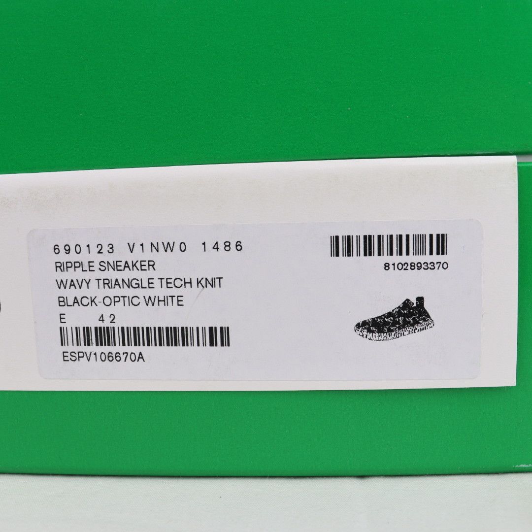 Bottega Veneta o1rshd1 Wavy Triagle Tech Knit Ripple Sneaker in Black Size US 9 / EU 42 - 9 Thumbnail