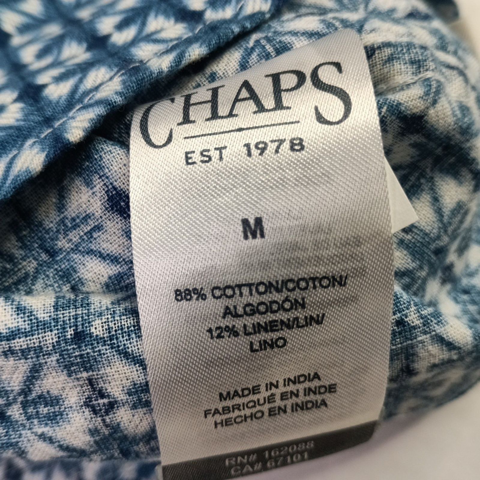 Chaps Chaps Seacoast Wash Linen Woven Shirt Men M Spring Lake Blue Size US M / EU 48-50 / 2 - 6 Thumbnail