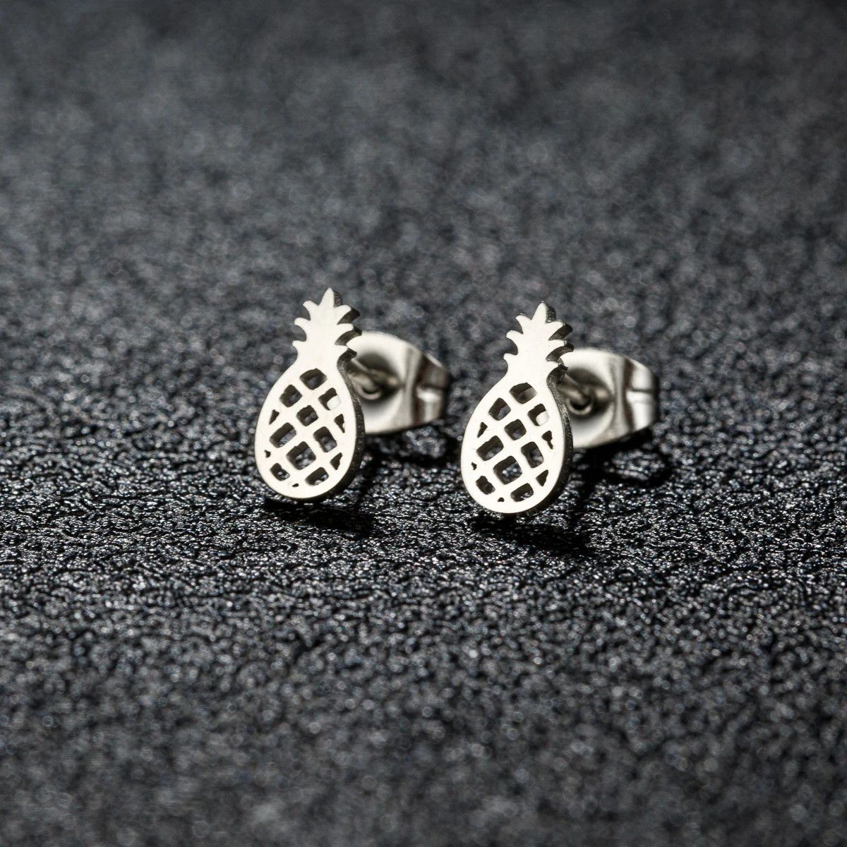 Jewelry Mini Pineapple Stud Earrings Charm Earring Gift Size ONE SIZE - 1 Thumbnail