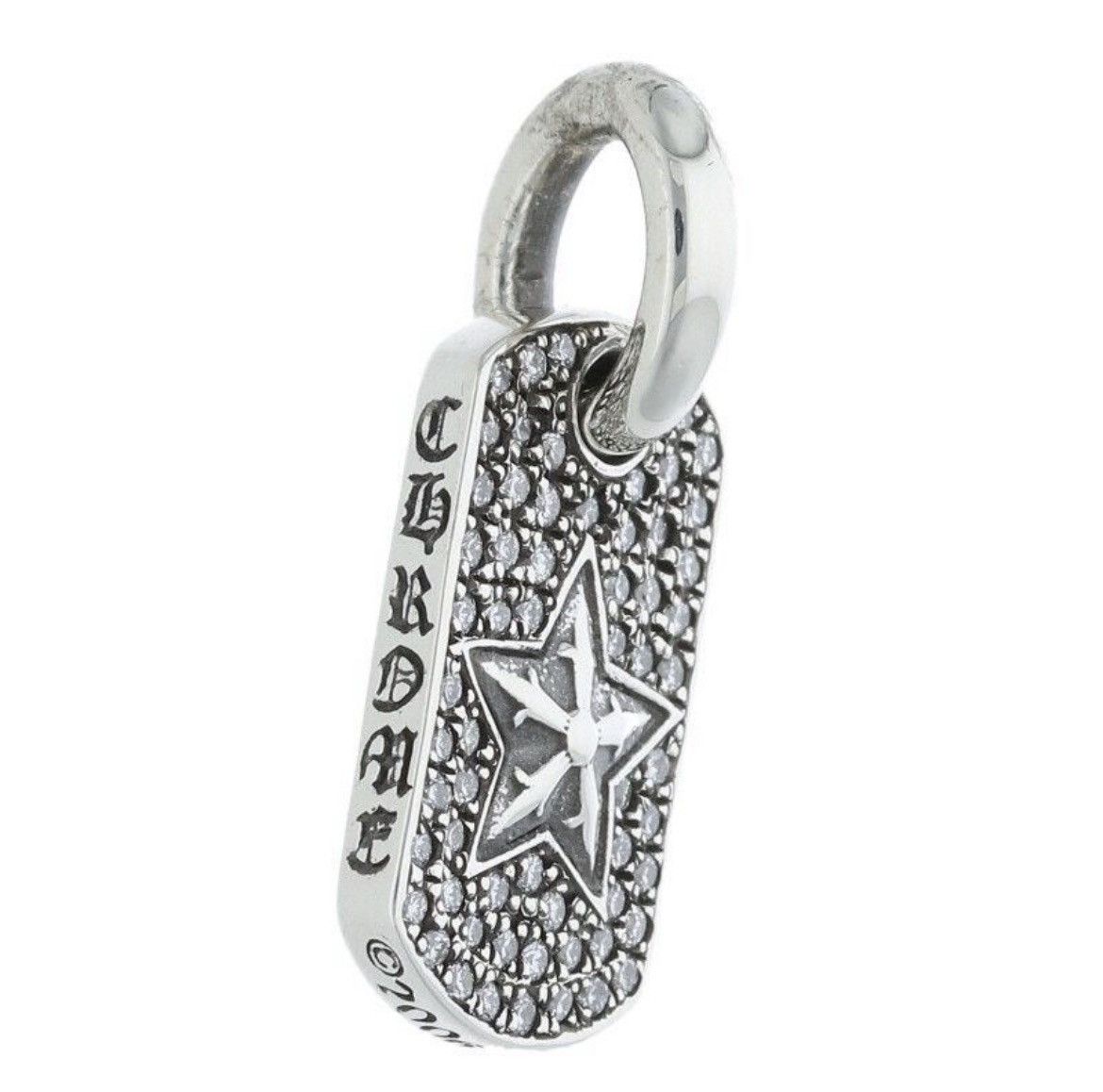 Chrome Hearts Chrome Hearts Tiny Dog Tag Star PAVE Necklace Size ONE SIZE - 3 Thumbnail