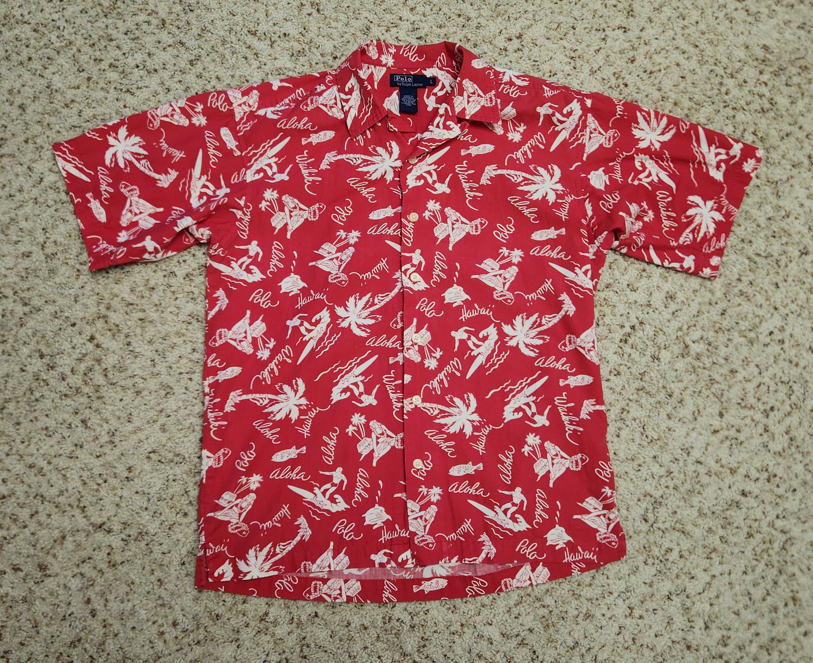 Polo Ralph Lauren Polo red Hawaiian shirt S men's cotton Ralph Lauren Size US S / EU 44-46 / 1 - 8 Thumbnail