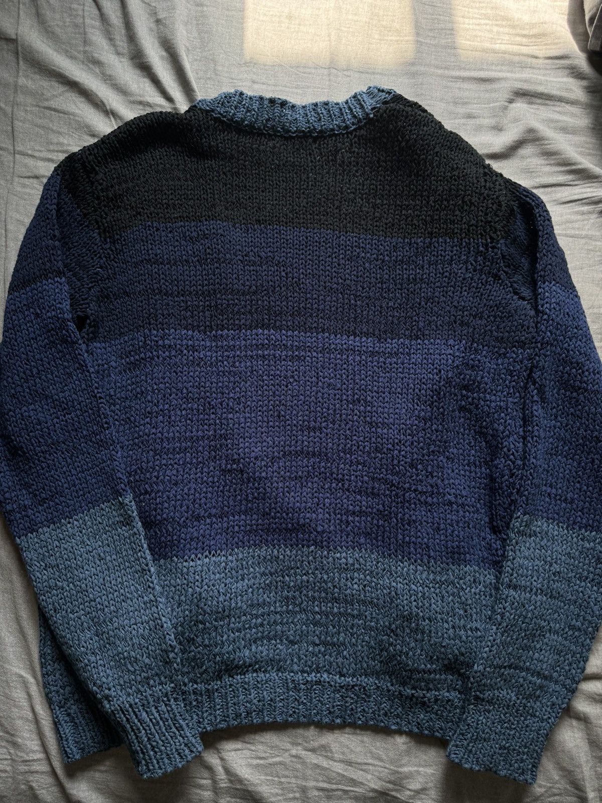 Vintage Blue Knit Gradient Cardigan Size US M / EU 48-50 / 2 - 2 Thumbnail