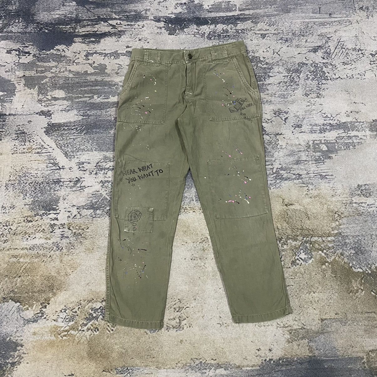 Japanese Brand Vtg Splash Spellout Patchwork Army Fatigue Baker Pants Size 30" / US 8 / IT 44 - 1 Thumbnail