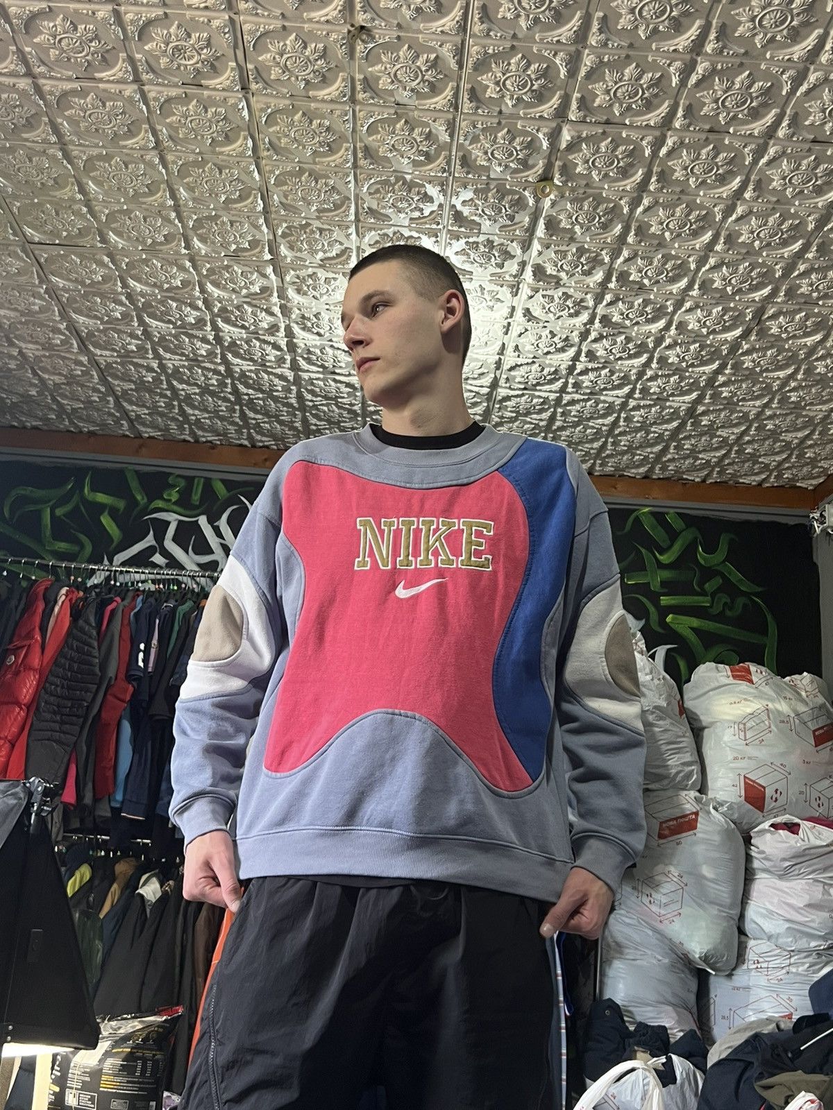 Nike Swoosh Nike Vintage Sweatshirt Y2K Style Oversized Baggy Size US L / EU 52-54 / 3 - 2 Thumbnail