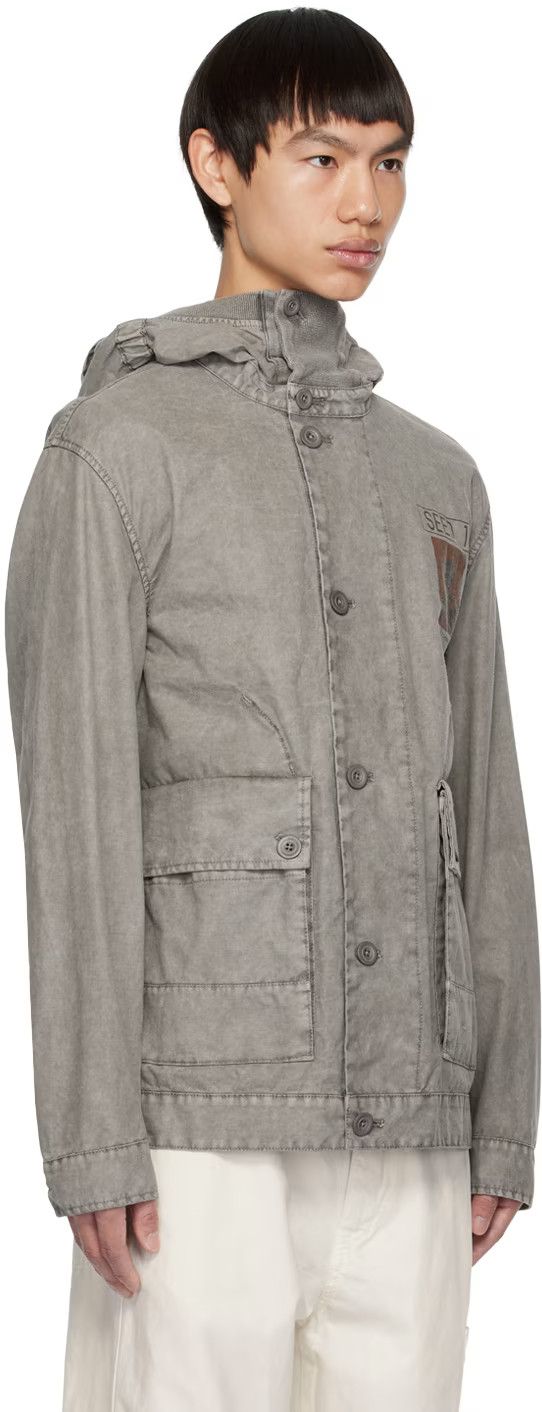 C.P. Company o1y1224 Logo Hooded Jacket in Gray Size US M / EU 48-50 / 2 - 2 Thumbnail