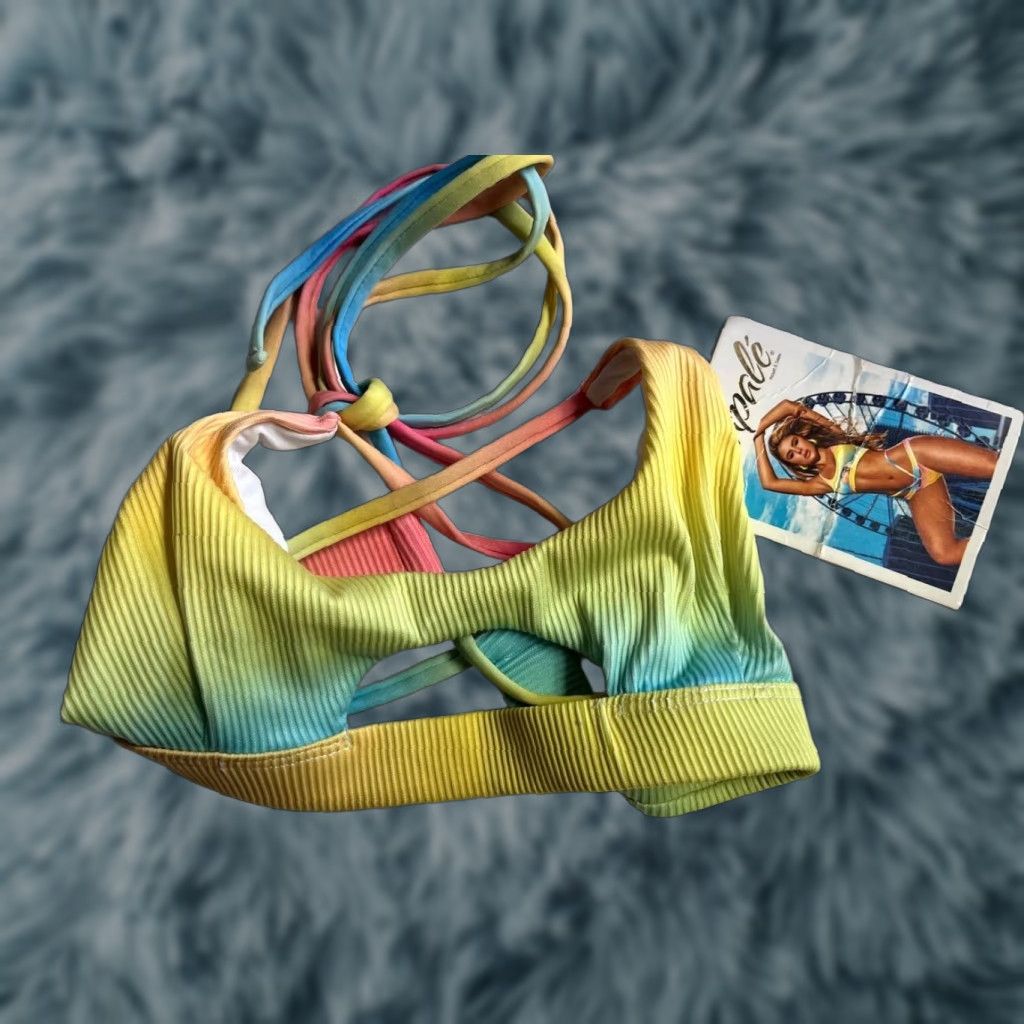 Vintage VINTAGE Mapale Bikini Top Women’s Size S Y2K 2000s Yellow Small Swim Top Bikini Womens S Size S / US 4 / IT 40 - 1 Thumbnail