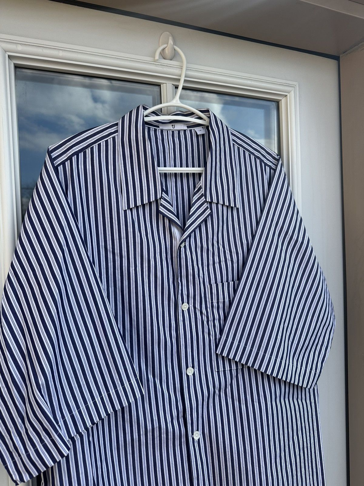 Jil Sander × Uniqlo Jil Sander J+ Uniqlo Oversized Striped Pocket Shirt Size US L / EU 52-54 / 3 - 2 Thumbnail