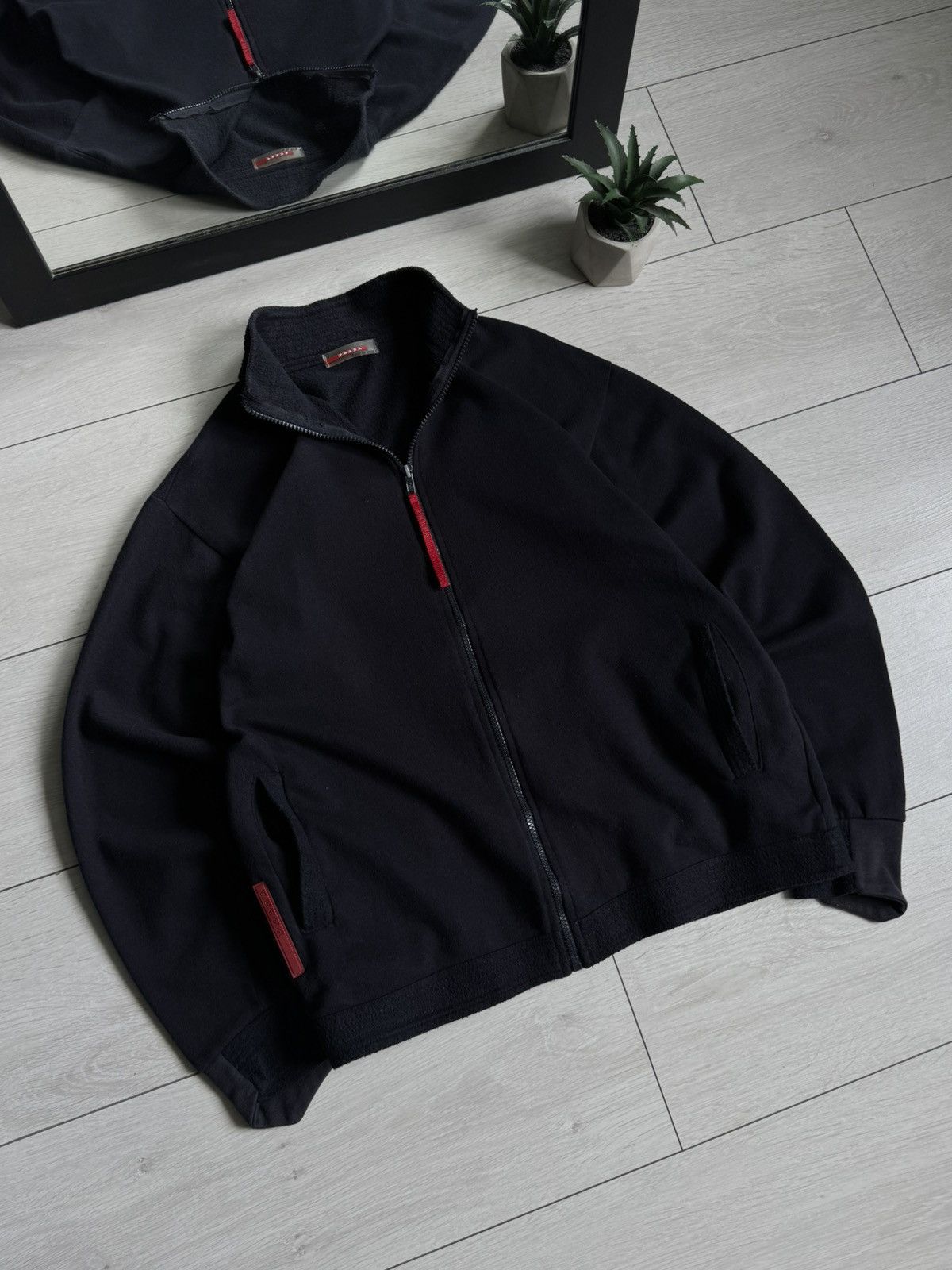 Prada Vintage Navy Prada Red Tab Zip Jacket Size US M / EU 48-50 / 2 - 2 Thumbnail