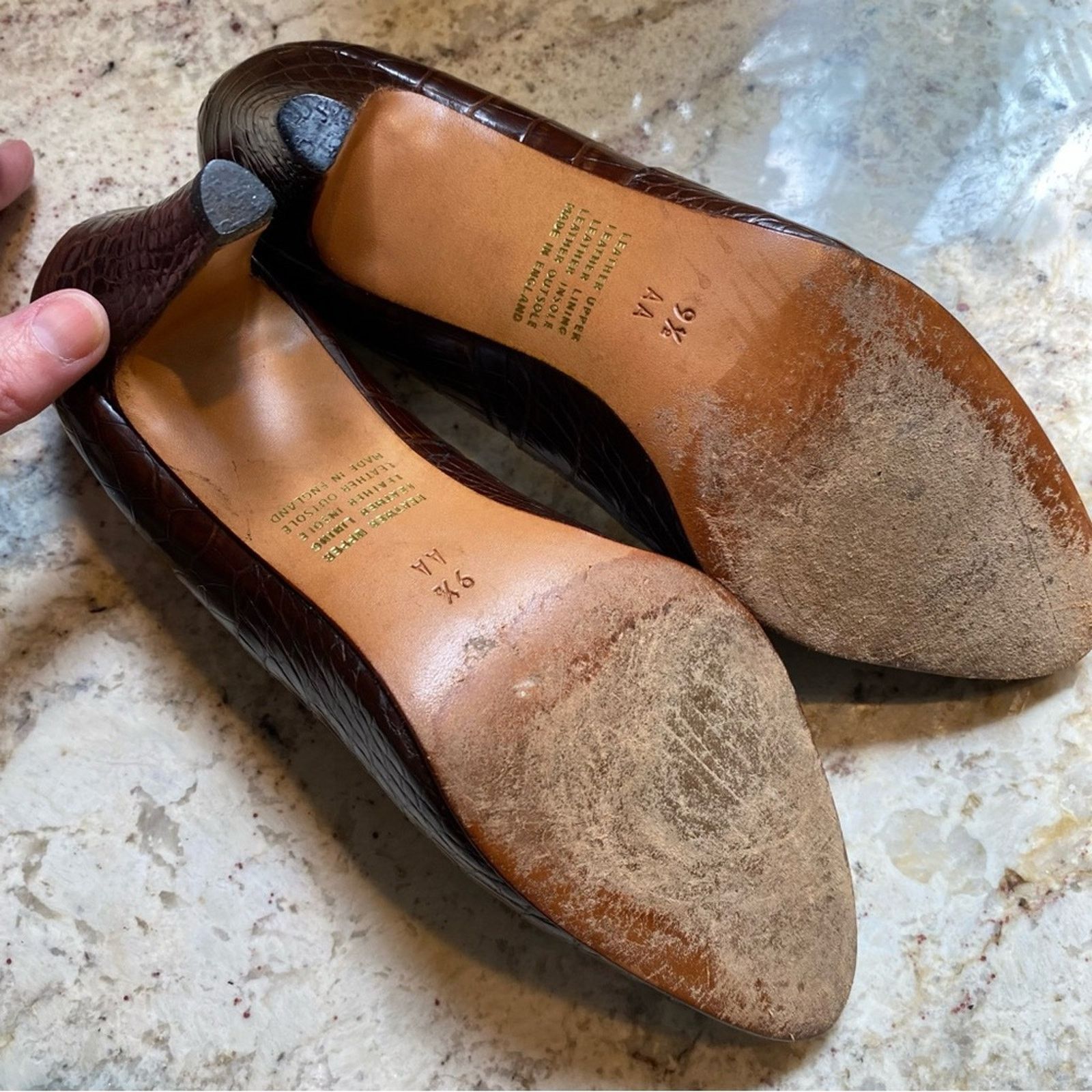 Other Rayne London $540 EVITA Croc Heels sz 9.5 AA EUC Size US 9.5 / IT 39.5 - 9 Thumbnail