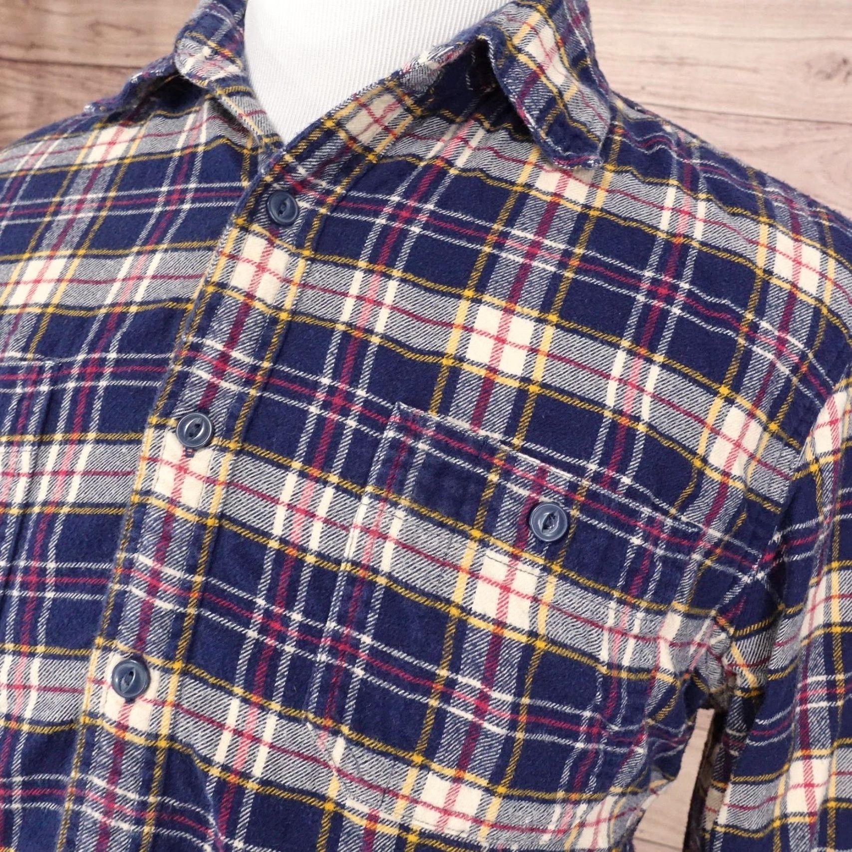 J.Crew VINTAGE J.CREW Shirt Men Large Flannel Plaid Button-Down Casual Workwear Outdoor Blue Yellow Size US L / EU 52-54 / 3 - 2 Thumbnail