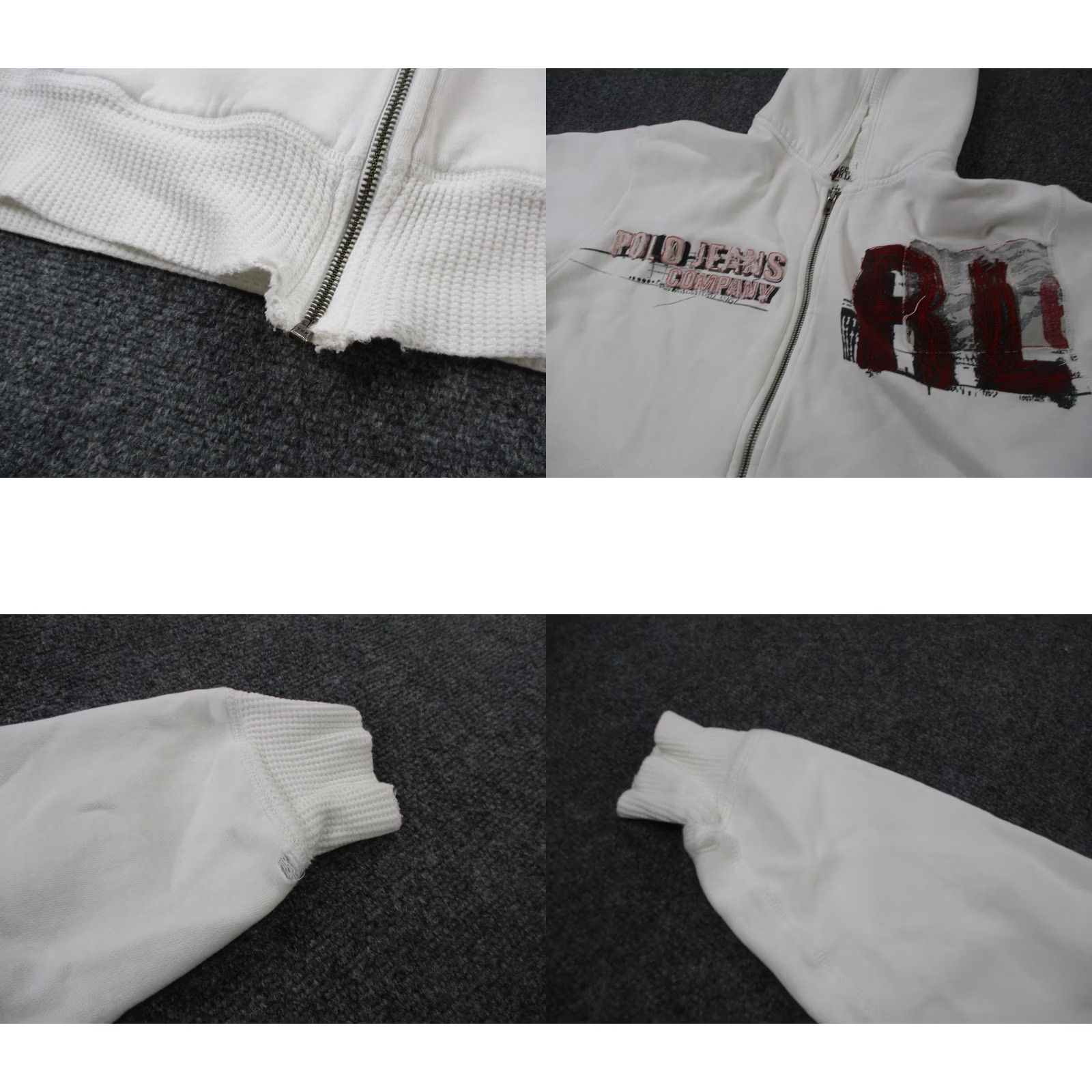 Polo Ralph Lauren VINTAGE Polo Ralph Lauren Hoodie Mens L White Jeans Jacket Grunge Y2K Spellout Logo Casual Size US L / EU 52-54 / 3 - 8 Thumbnail
