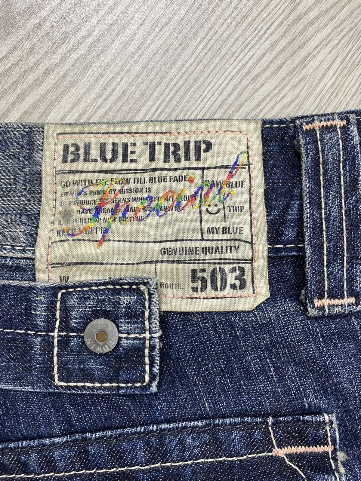 If Six Was Nine Vintage Edwin 503 Whiskered Punk Grunge Lgb Flared Jeans Size US 29 - 14 Thumbnail