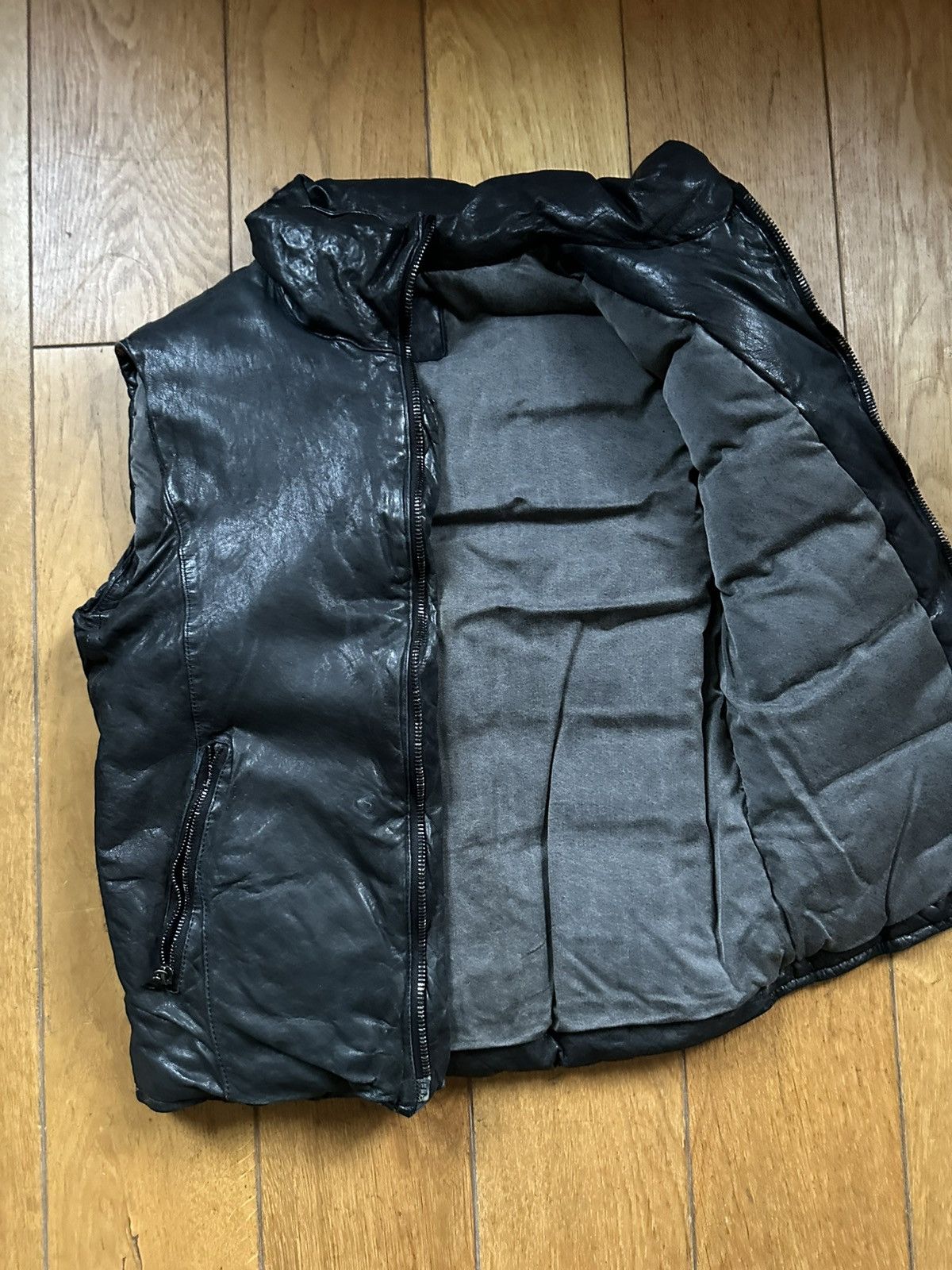 Isamu Katayama Backlash Metallic Navy Leather Down Vest JP 2 Fits US S Size US S / EU 44-46 / 1 - 17 Thumbnail