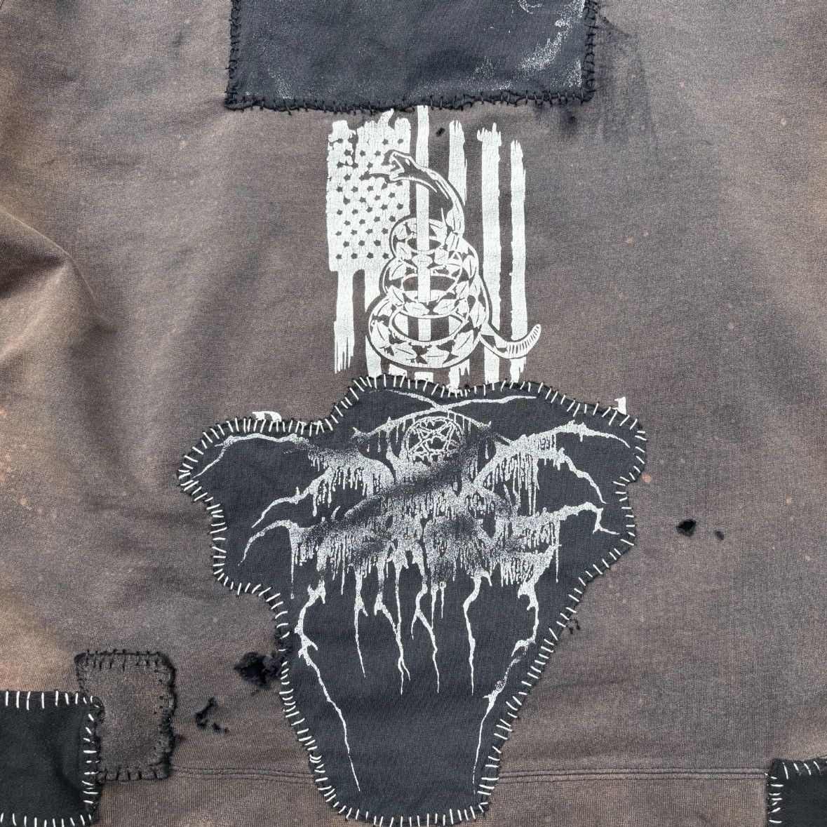 Other Vintage Reconstructed Patchwork Crust Punk Hoodie Size Large Size US L / EU 52-54 / 3 - 8 Thumbnail