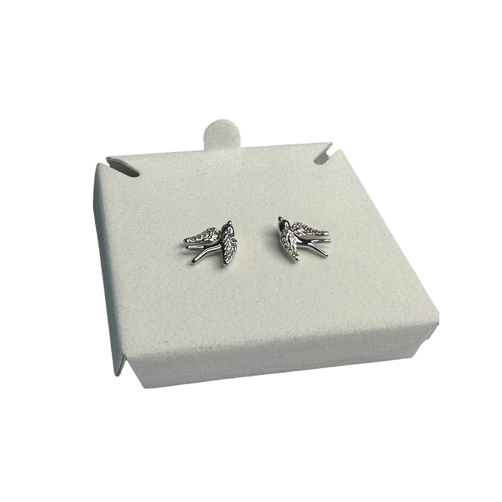 Swarovski Swarovski Birds Crystal Stud Pierced Earrings Rhodium plated Size ONE SIZE - 4 Thumbnail