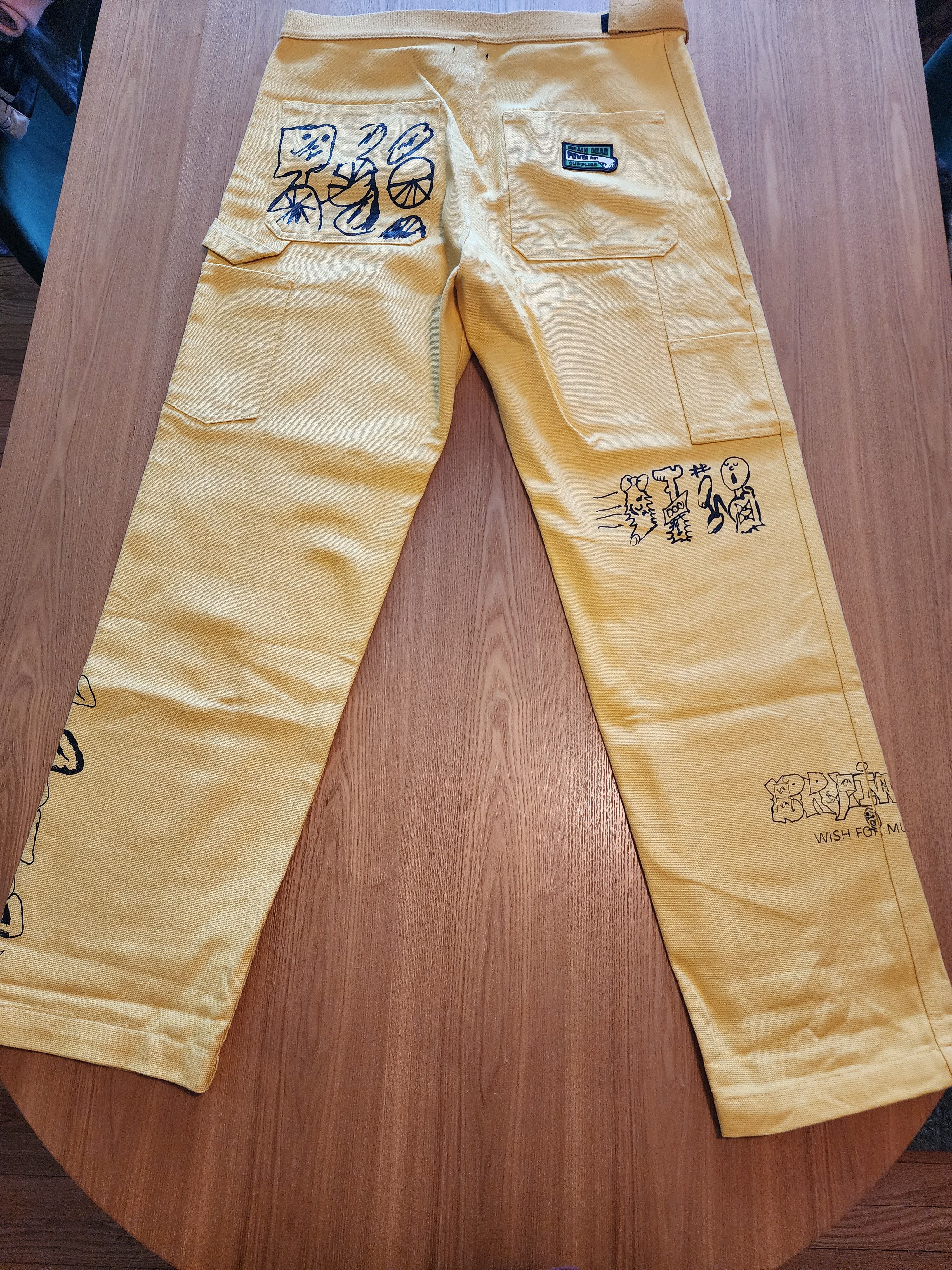 Brain Dead Velcro Printed Carpenter Pant 'Yellow'