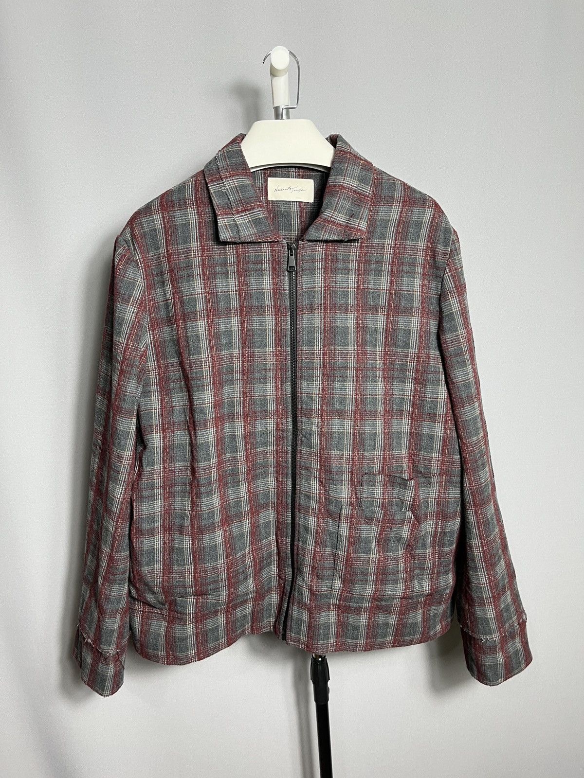 Other Check necessity sense jacket plaid tweed mens red gray zip Size US M / EU 48-50 / 2 - 1 Thumbnail
