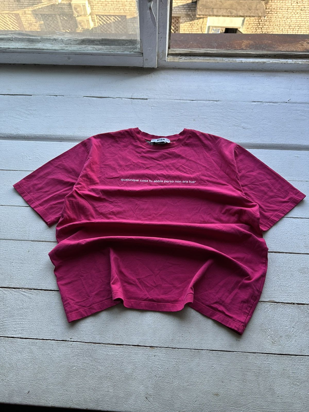 MSGM LUXURY 🚨 MSGM PURPLE TEE WITH LOGO BOXY FIT Y2K RARE Size US XL / EU 56 / 4 - 1 Thumbnail