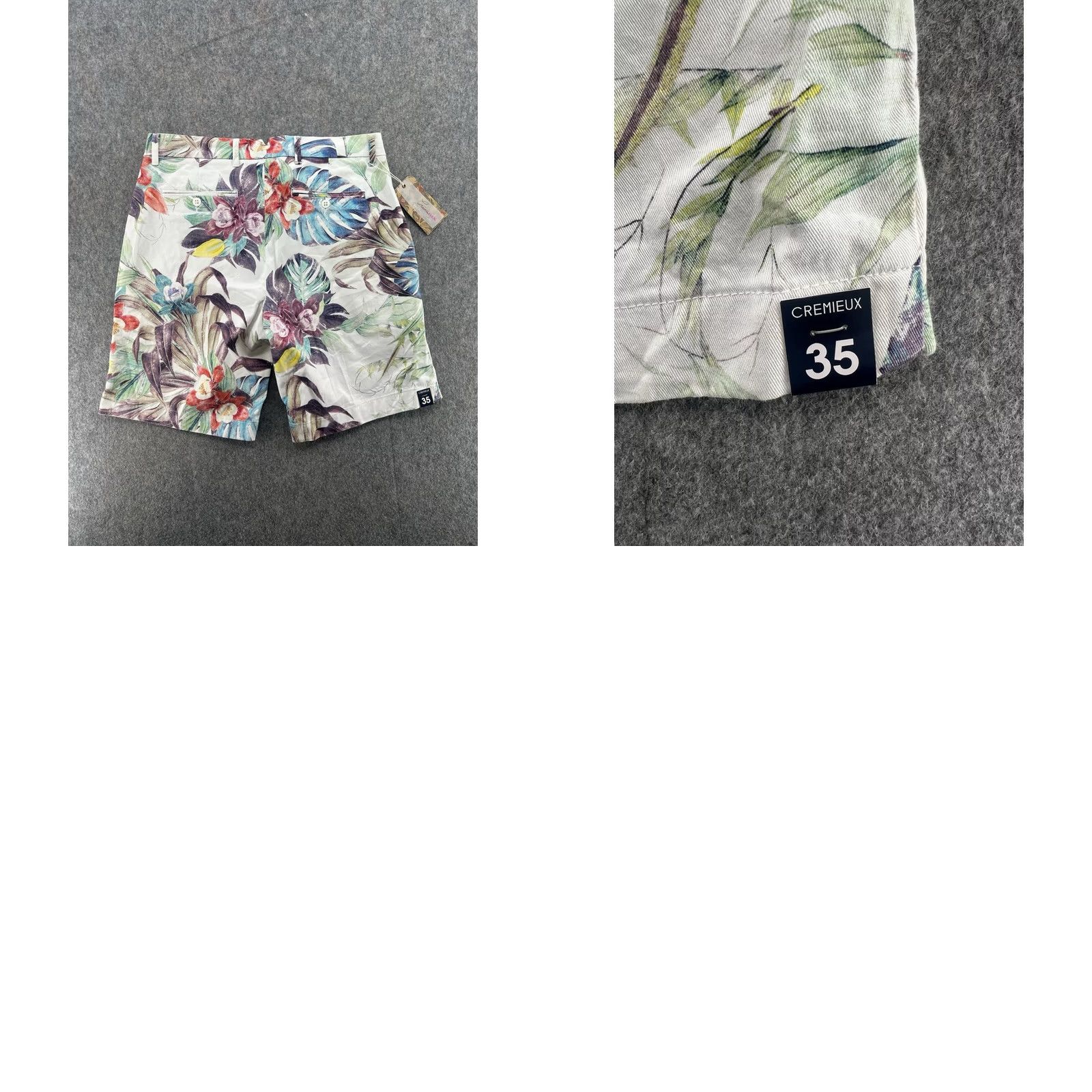 Cremieux Cremieux Men's Hawaiian Floral Palm Shorts NWT Size 35 Multicolor Regular Chino Pocket 9in Inseam Summer Spring Mens Size US 35 - 8 Thumbnail