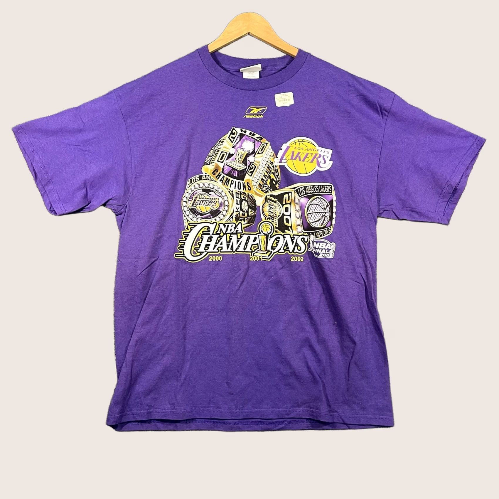 Reebok VINTAGE Reebok Lakers Championship Rings T Shirt L Men Purple Kobe Bryant Shaq 2002 2002 Y2K Sports Cotton Logo Hoodie? Size US L / EU 52-54 / 3 - 1 Thumbnail
