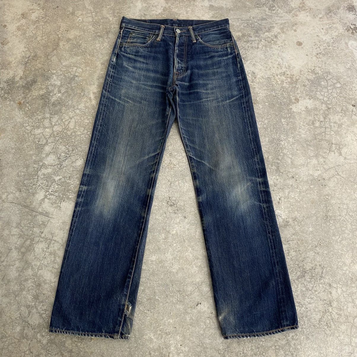 Denime Vintage Denime Japan Faded Blue Distressed Selvedge Jeans Size US 29 - 3 Thumbnail