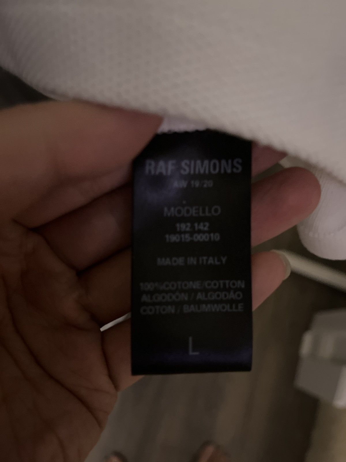 Raf Simons RAF simons white embroidered shirt sleeve polo shirt Size US L / EU 52-54 / 3 - 8 Thumbnail