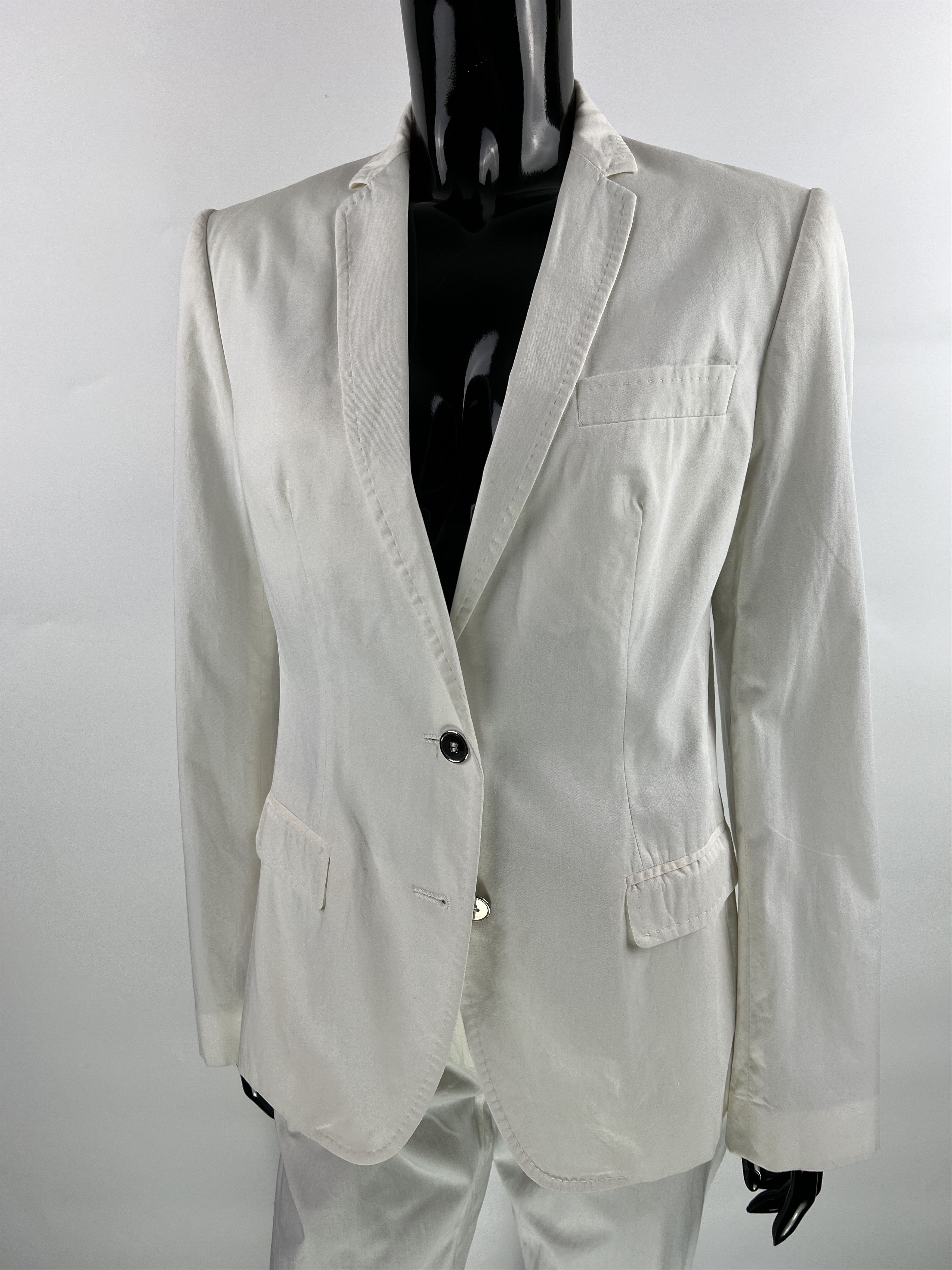 Dolce & Gabbana Dolce Gabbana Women's White Cotton Silk Suit Size IT42 Size M / US 6-8 / IT 42-44 - 4 Thumbnail