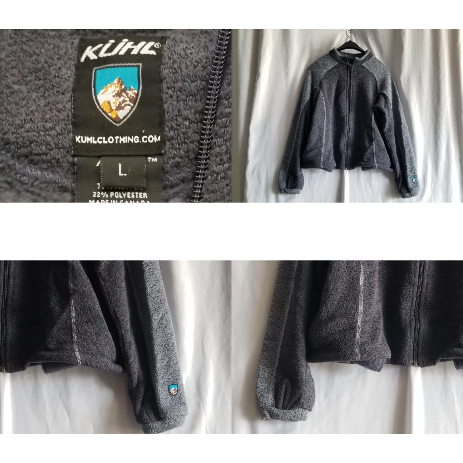Vintage Kuhl Alfpaca Fleece Full Zip Sweater Jacket Women Large Blue grey Full Zip Size L / US 10 / IT 46 - 8 Thumbnail