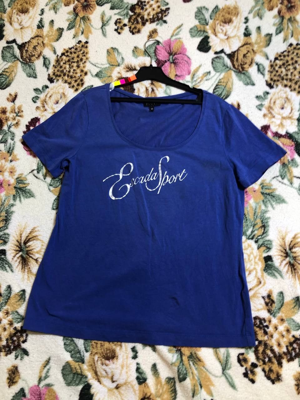 Escada Escada Sport Blue Printed T-Shirt Size L / US 10 / IT 46 - 1 Thumbnail