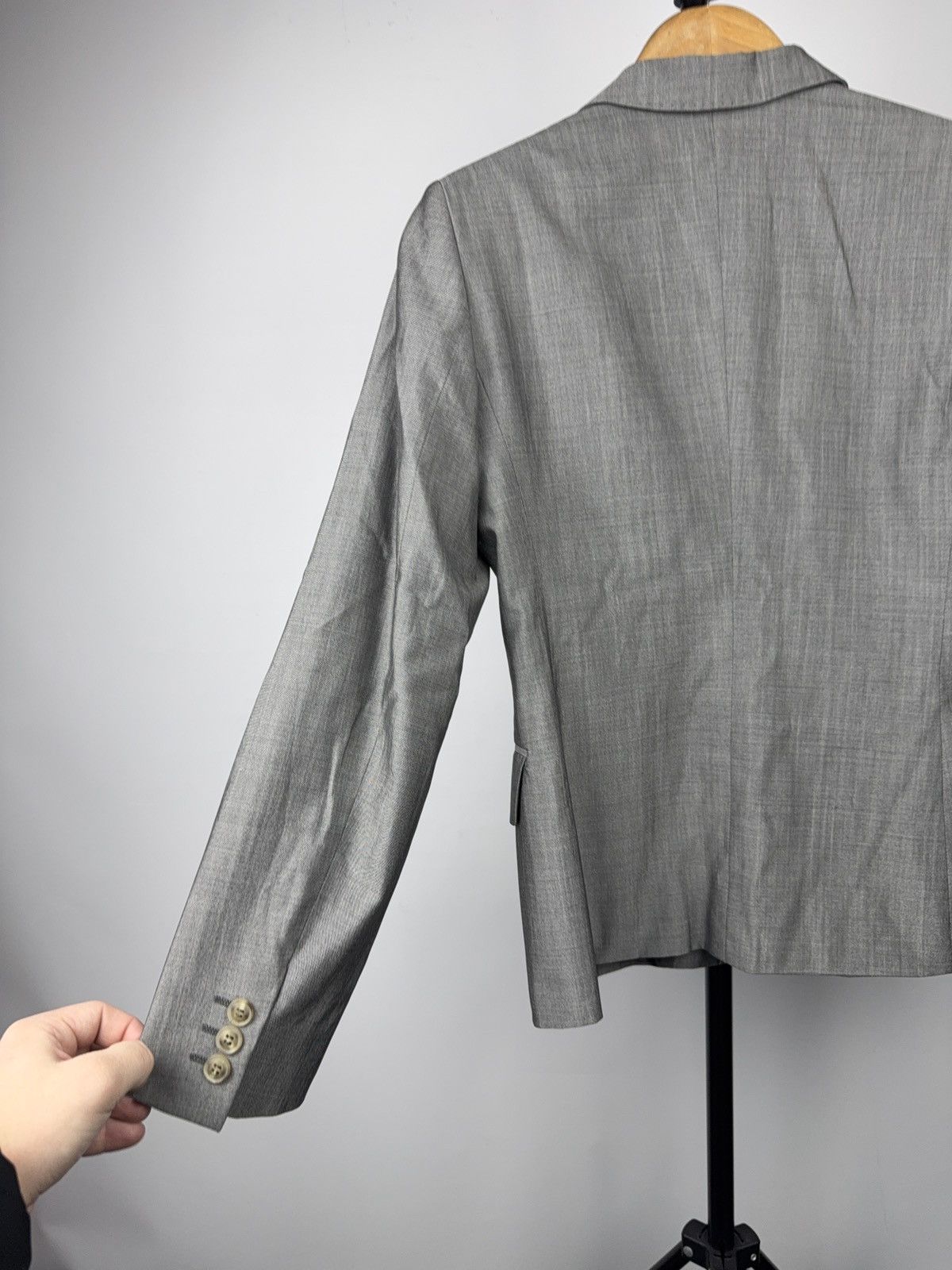 Max Mara Luxury Retro Style 00s MaxMara Grey Tailored Blazer Jacket Size S / US 4 / IT 40 - 12 Thumbnail